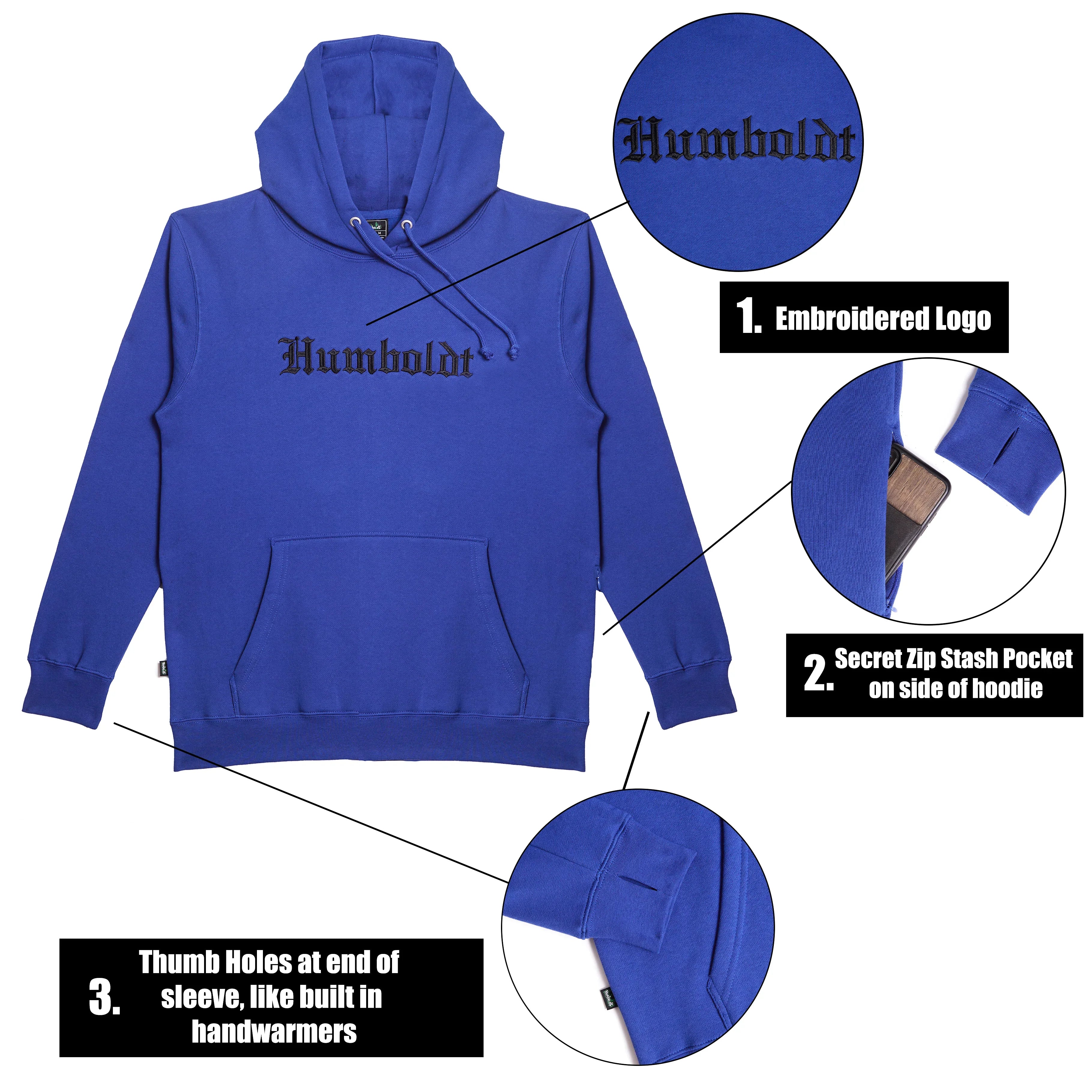 Old English EMB P/O ROY-BLK Pullover Hoodie