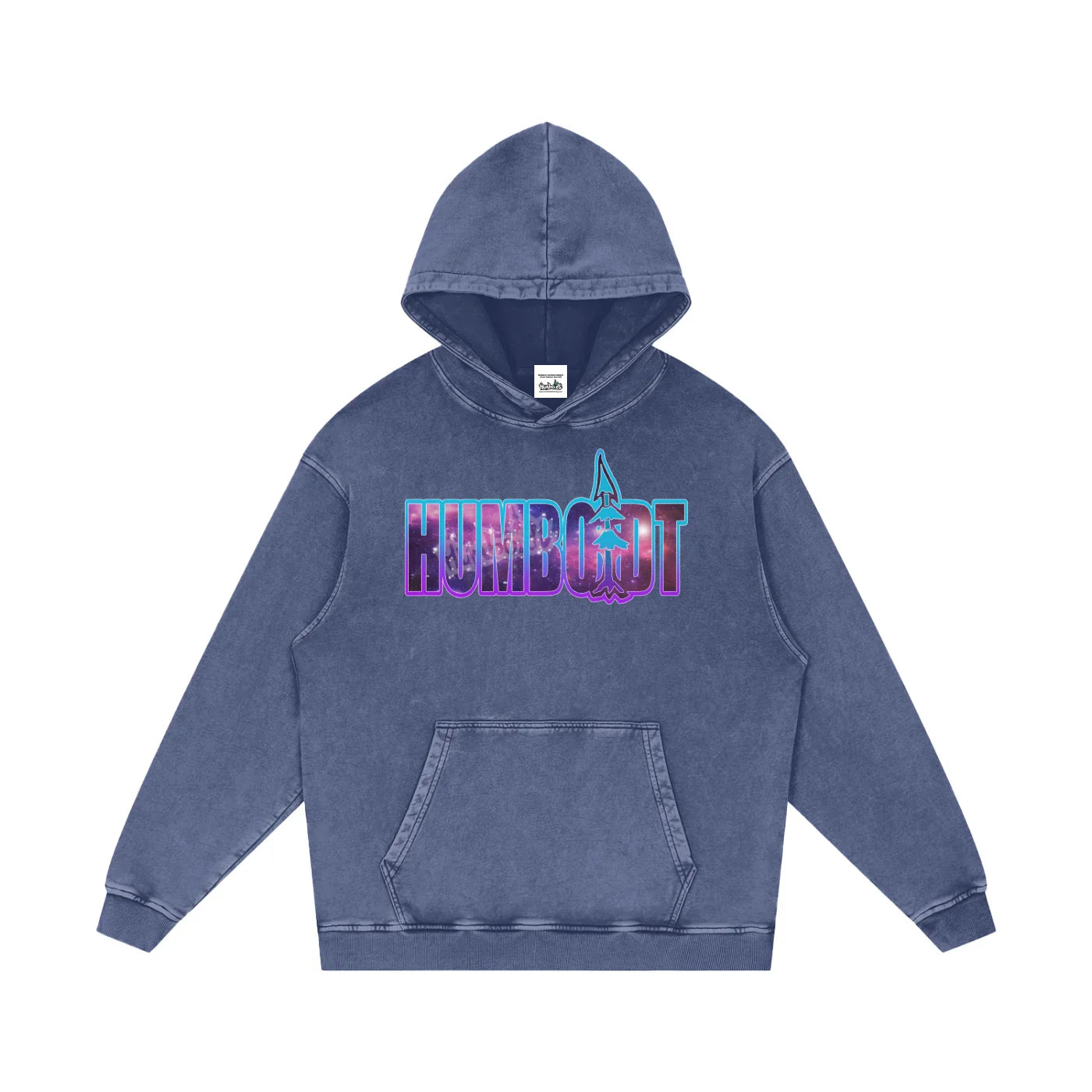 Spaced Out Snow Washed Loose Cotton Pullover Hoodie -CUSTOM ORDER