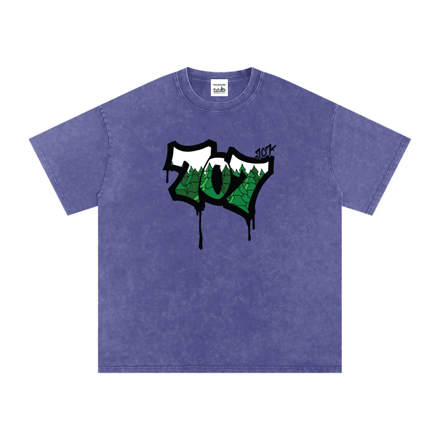 707 Trees Snow Washed Oversized Cotton Tshirt-CUSTOM ORDER