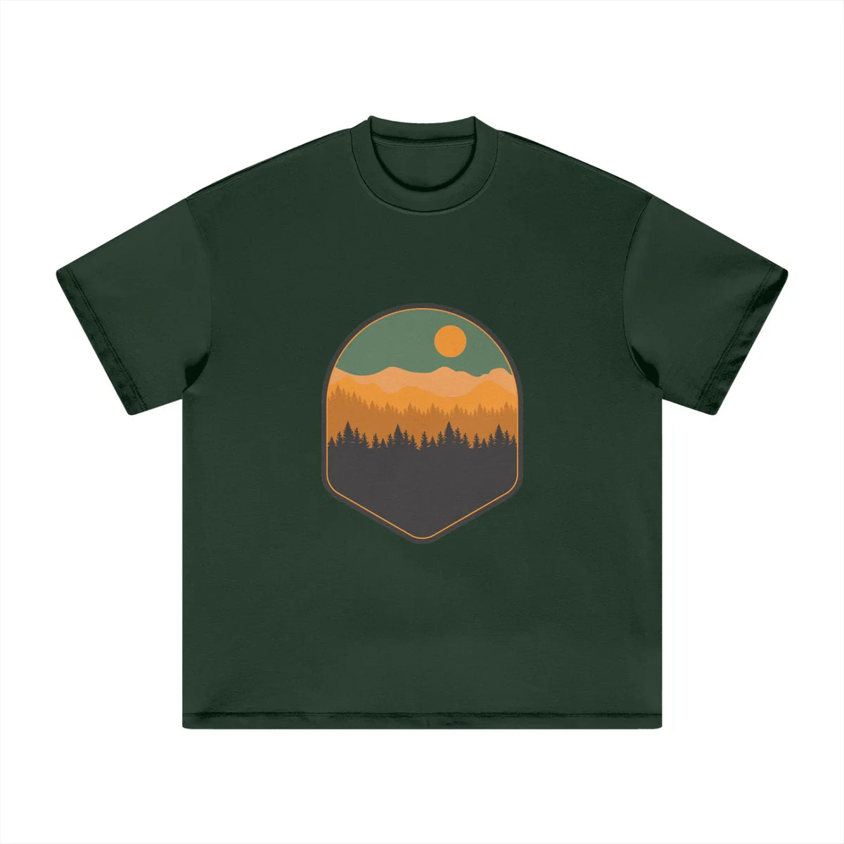 Mountain Scene Heavyweight Earth Tone Tshirt - CUSTOM ORDER
