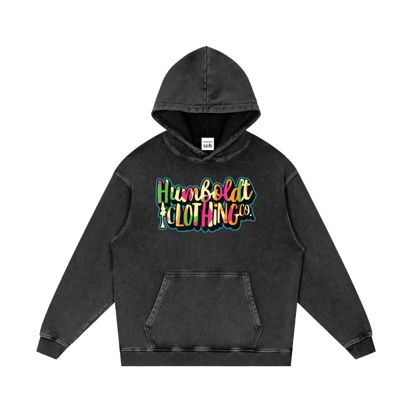 Chromatic Pop Snow Washed Loose Cotton Pullover Hoodie-CUSTOM ORDER