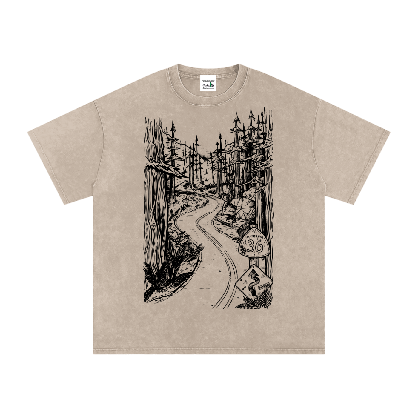 Highway 36 Snow Washed Oversized Cotton T-Shirt-CUSTOM ORDER