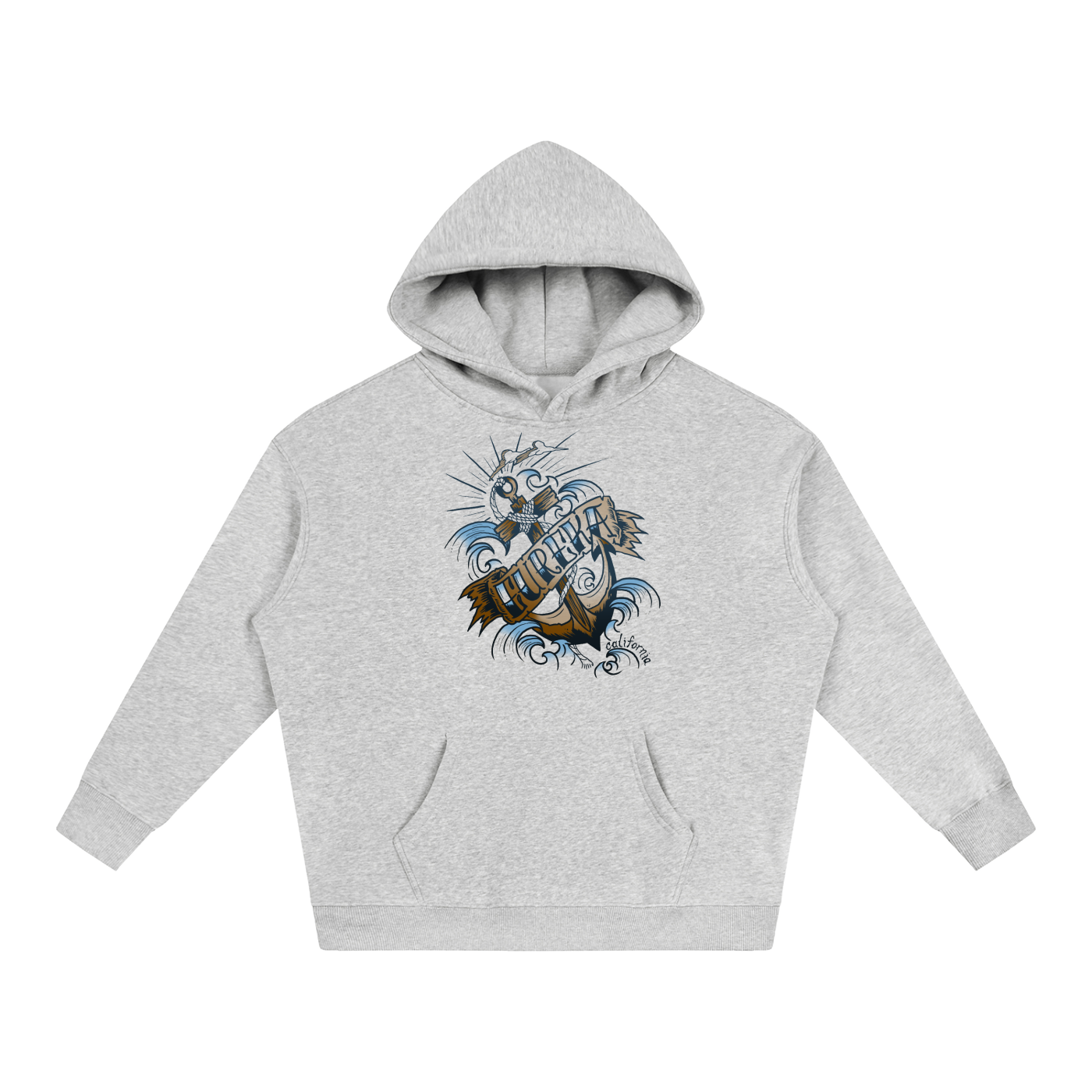 Eureka Anchor Oversize Fleeced Pullover Hoodie - CUSTOM ORDER
