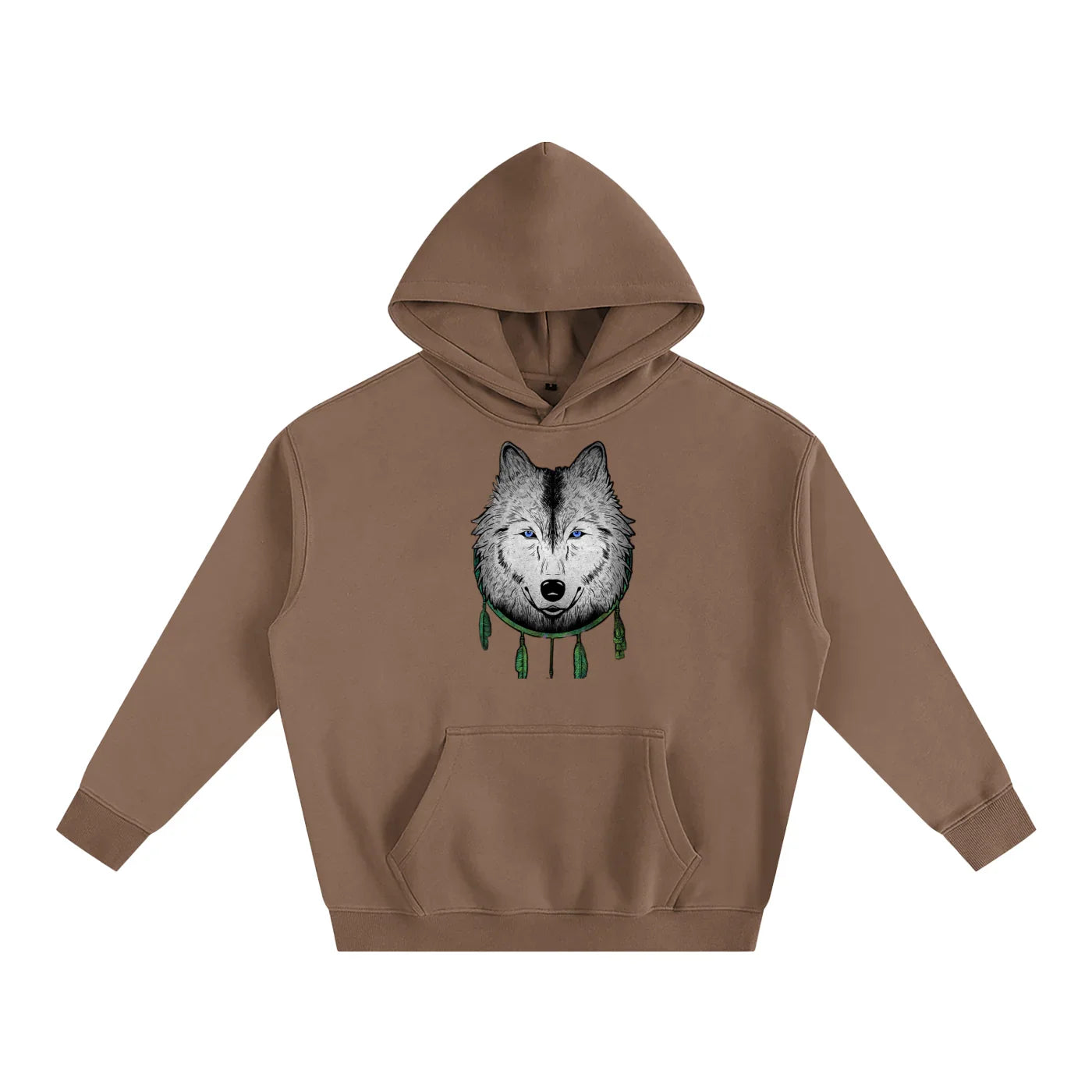 White Wolf Oversized Fleeced Pullover Hoodie - CUSTOM ORDER