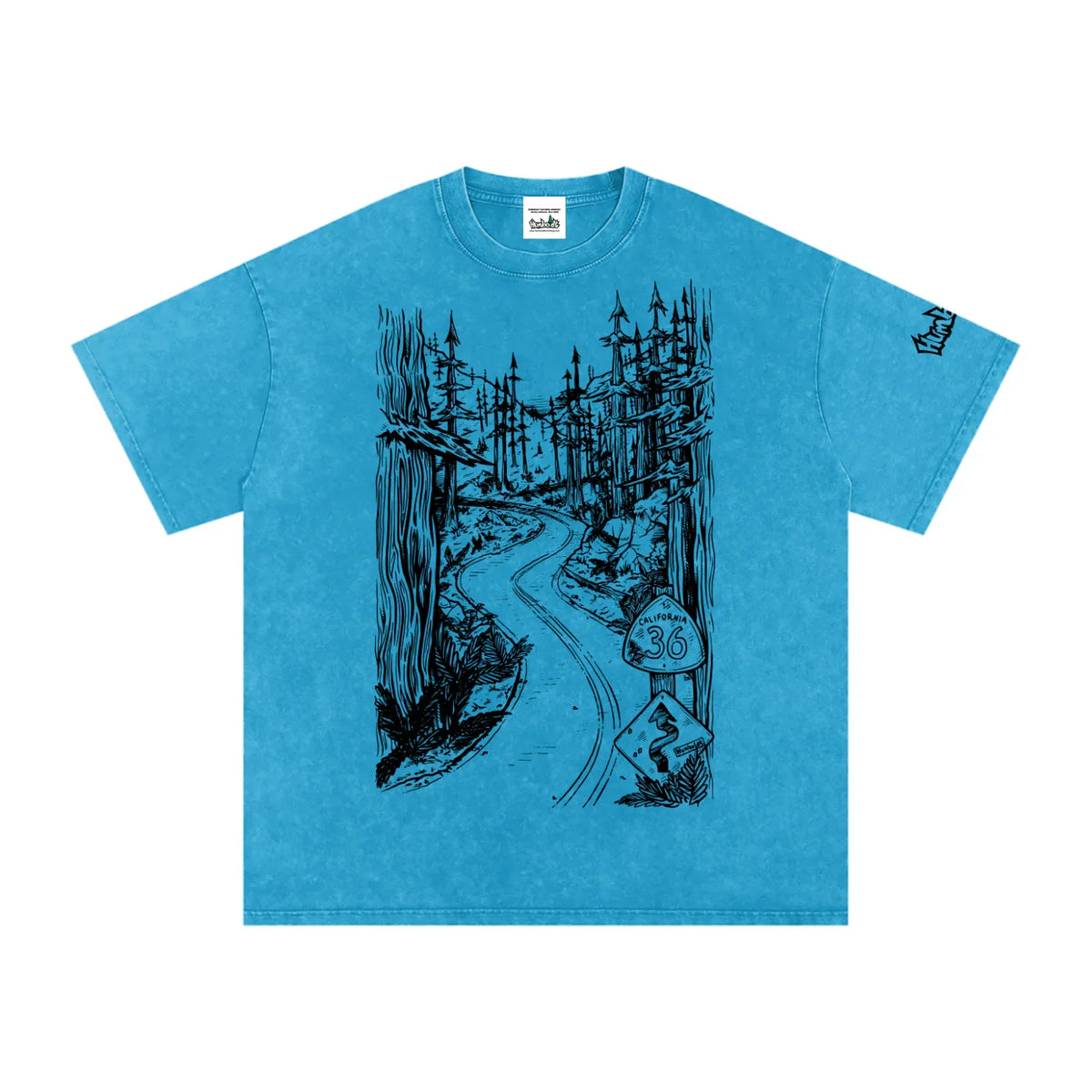 Highway 36 Snow Washed Oversized Cotton TShirt Black Ink Colorway - CUSTOM ORDER