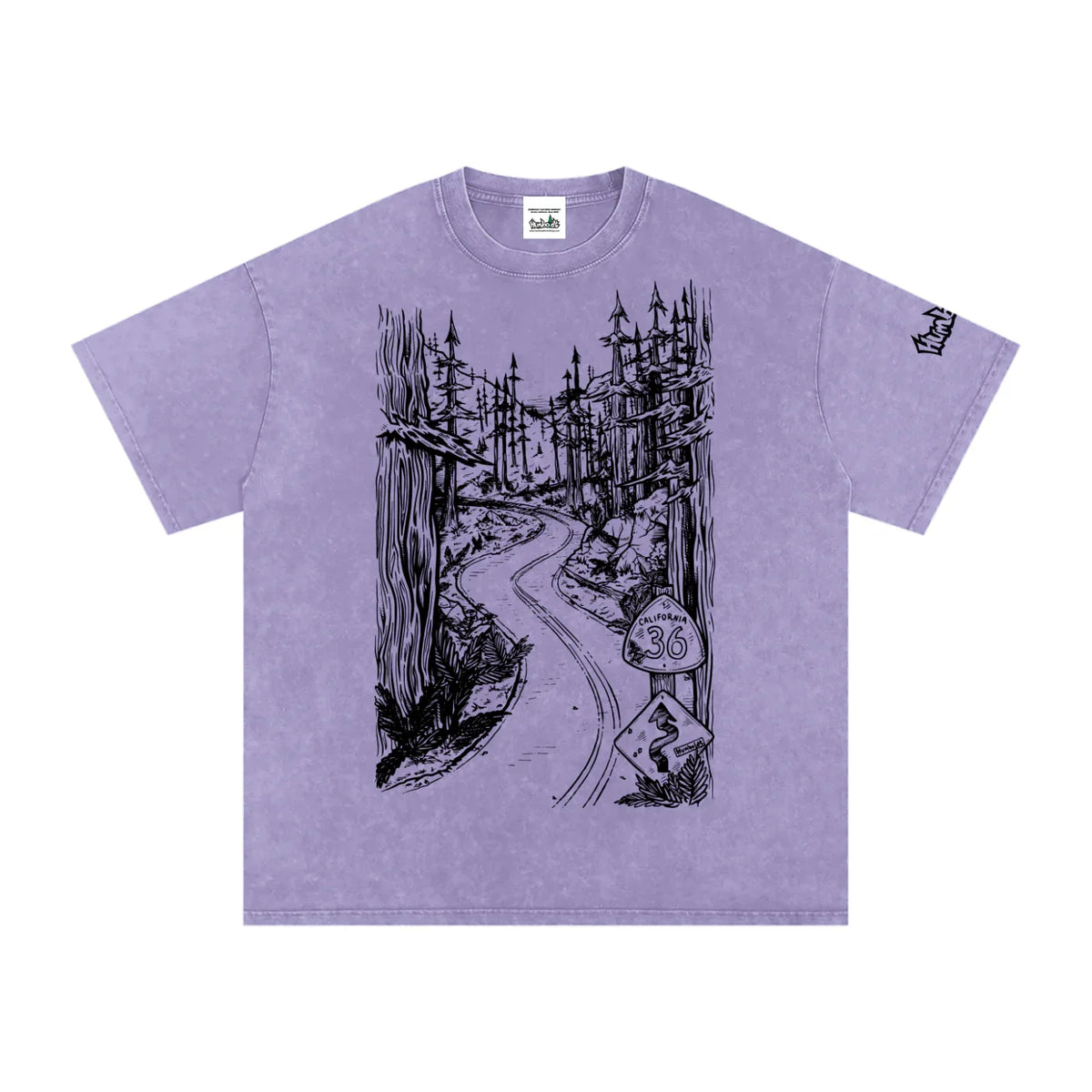 Highway 36 Snow Washed Oversized Cotton TShirt Black Ink Colorway - CUSTOM ORDER