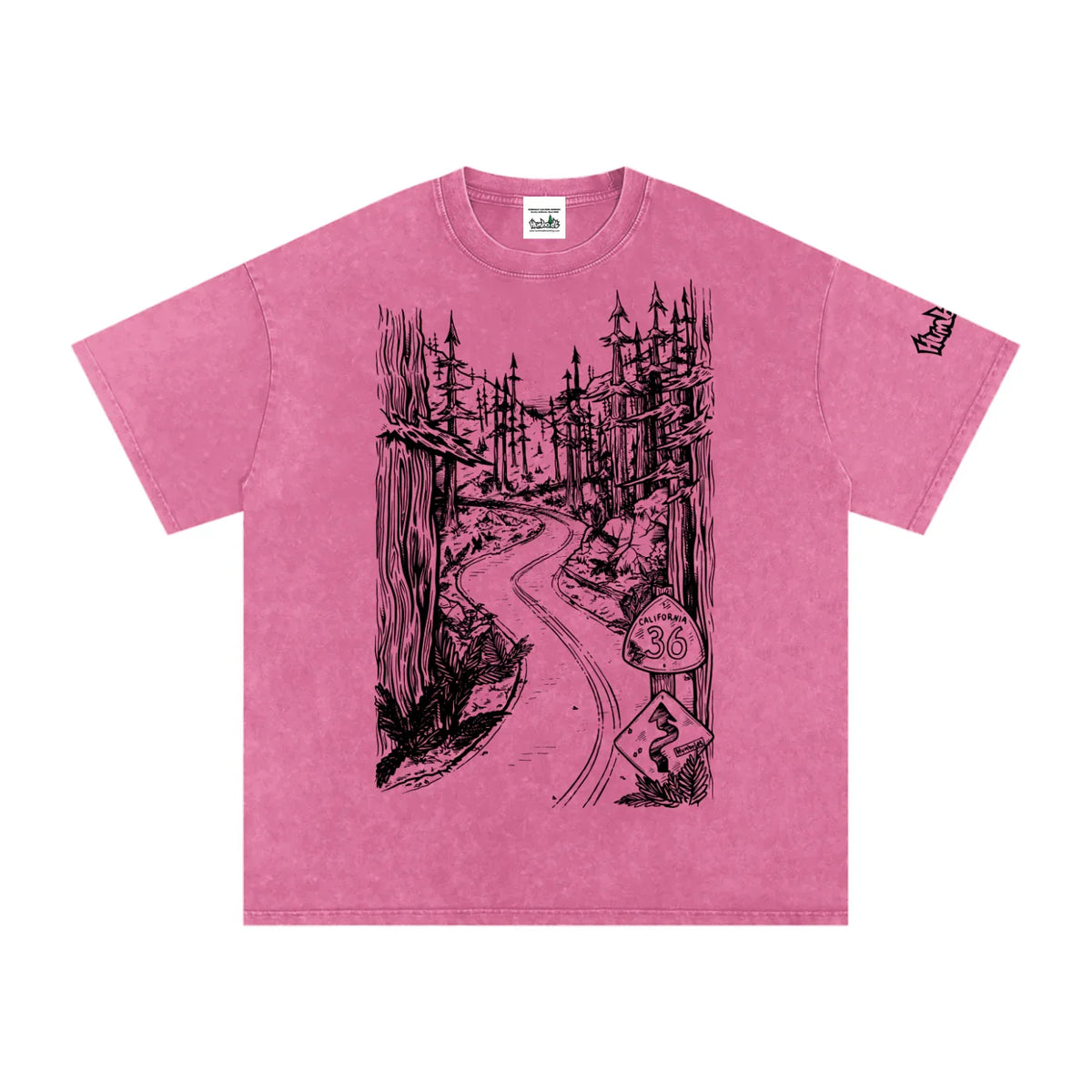 Highway 36 Snow Washed Oversized Cotton TShirt Black Ink Colorway - CUSTOM ORDER