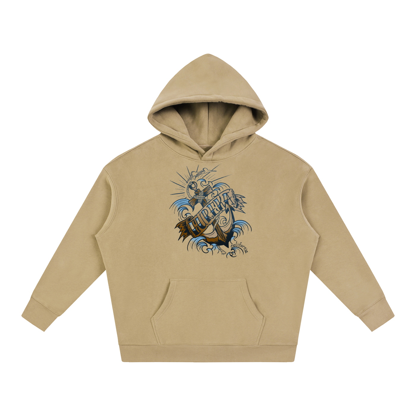 Eureka Anchor Oversize Fleeced Pullover Hoodie - CUSTOM ORDER