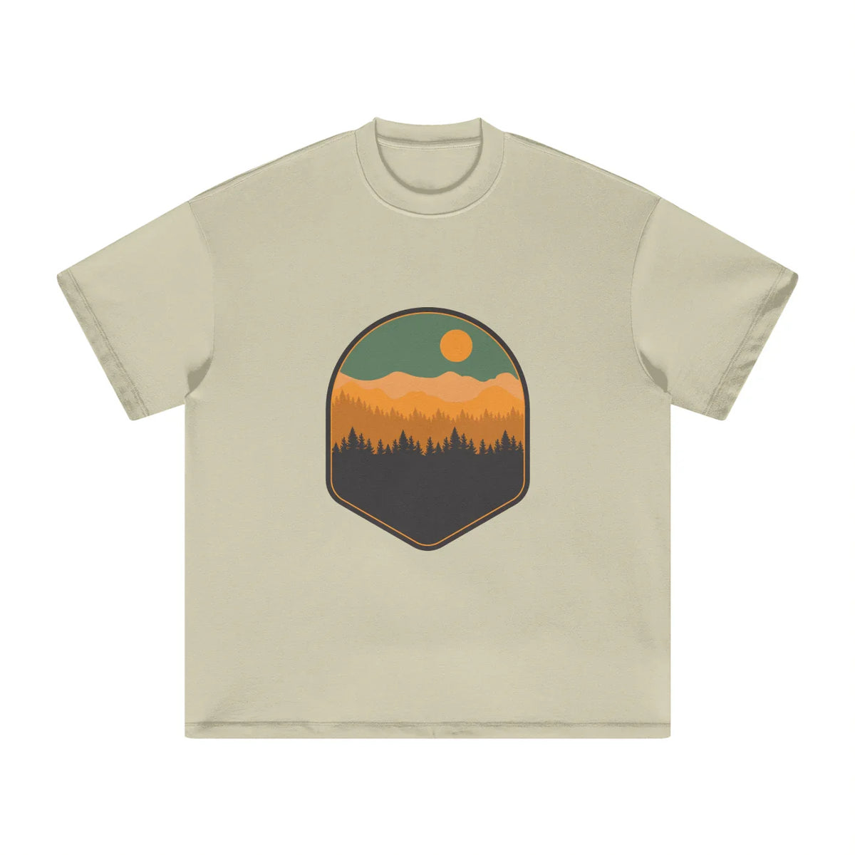 Mountain Scene Heavyweight Earth Tone Tshirt - CUSTOM ORDER