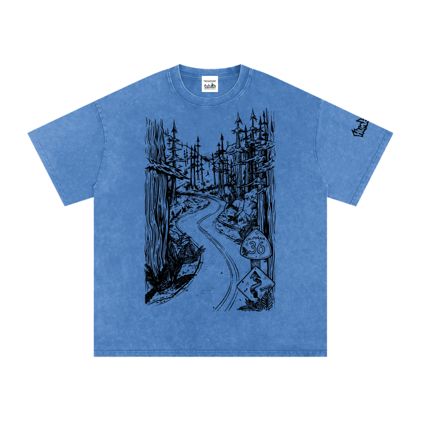 Highway 36 Snow Washed Oversized Cotton TShirt Black Ink Colorway - CUSTOM ORDER
