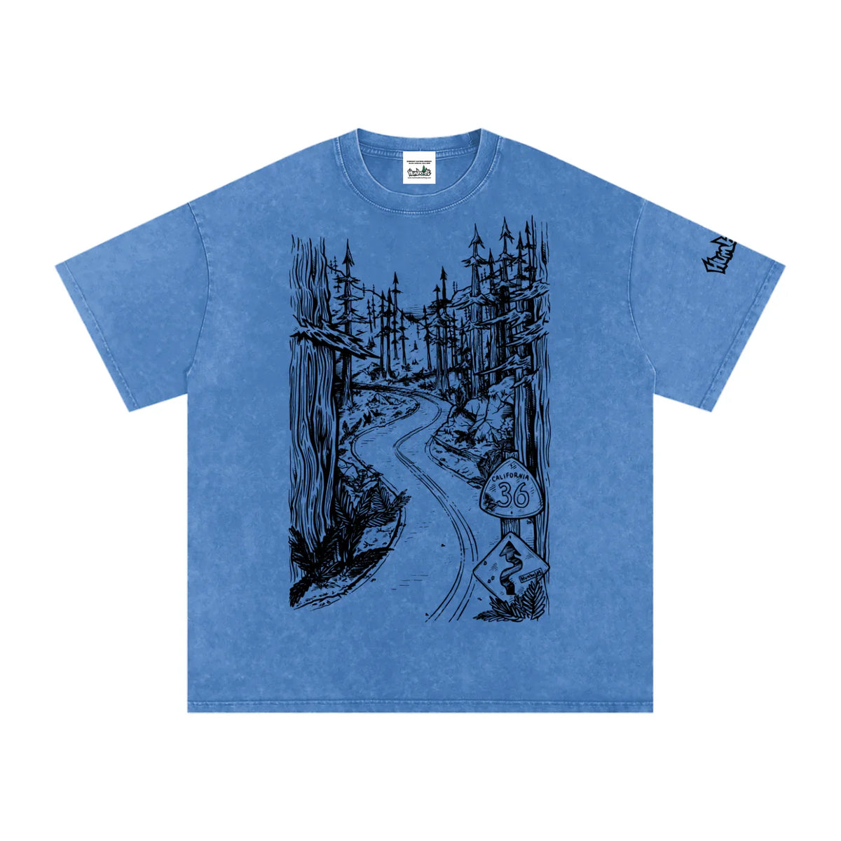Highway 36 Snow Washed Oversized Cotton TShirt Black Ink Colorway - CUSTOM ORDER