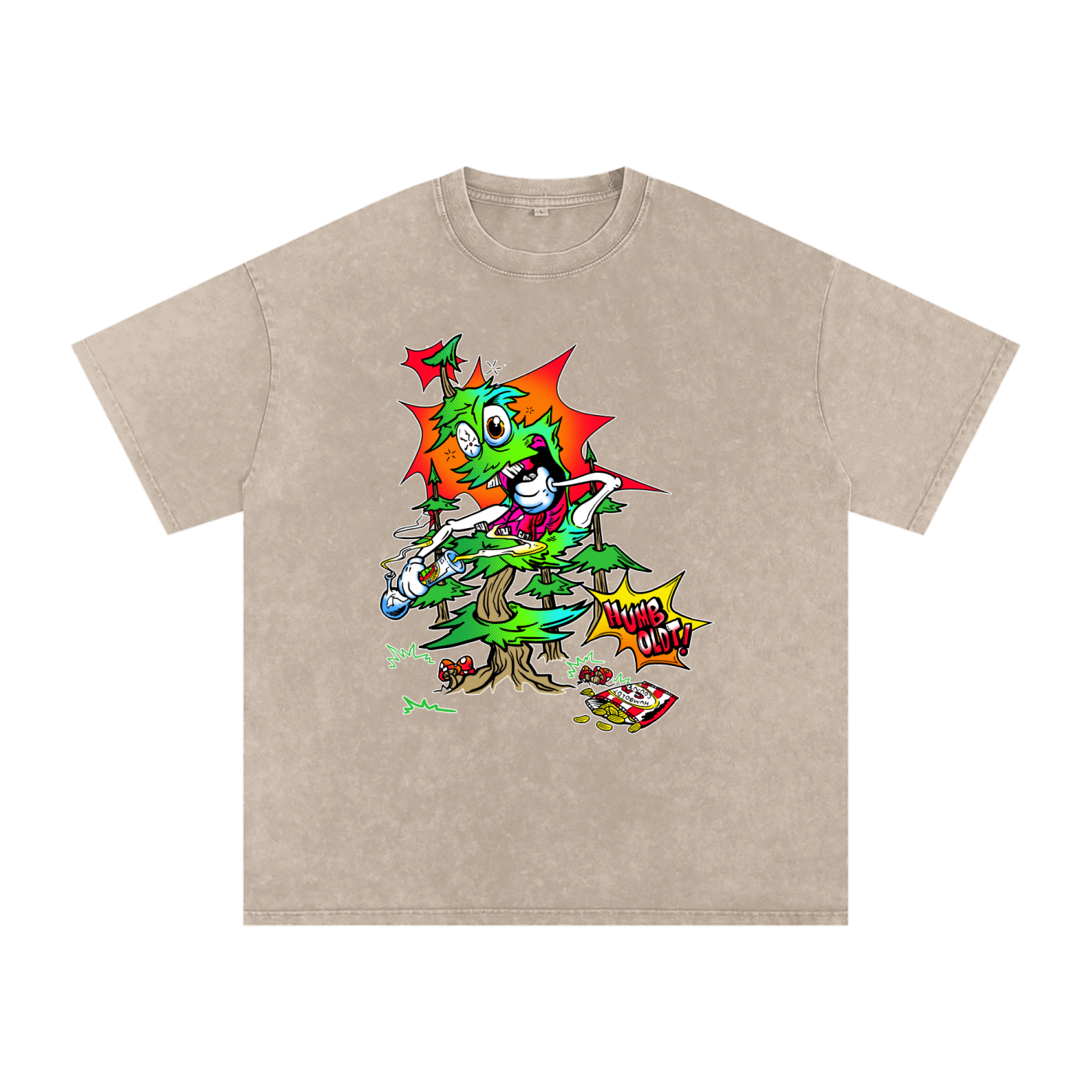 Woody Red Eyes Snow Washed Oversized Cotton TShirt - CUSTOM ORDER