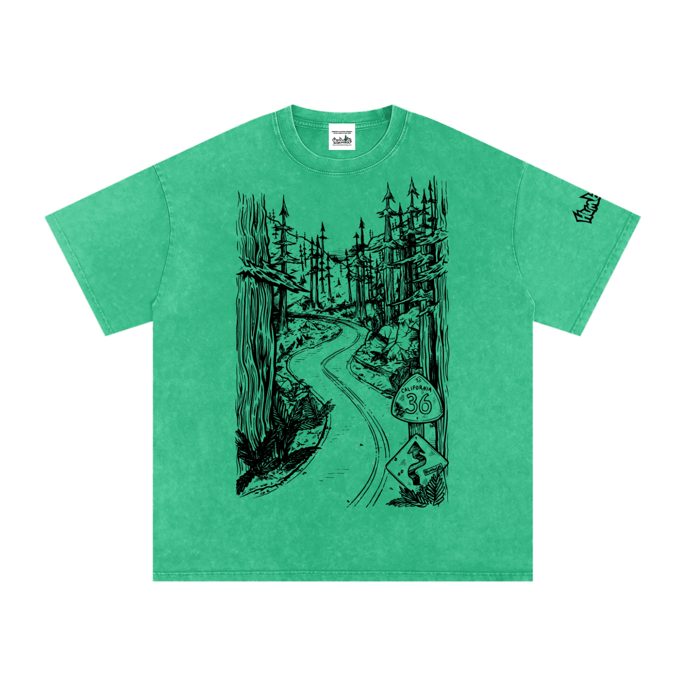 Highway 36 Snow Washed Oversized Cotton TShirt Black Ink Colorway - CUSTOM ORDER