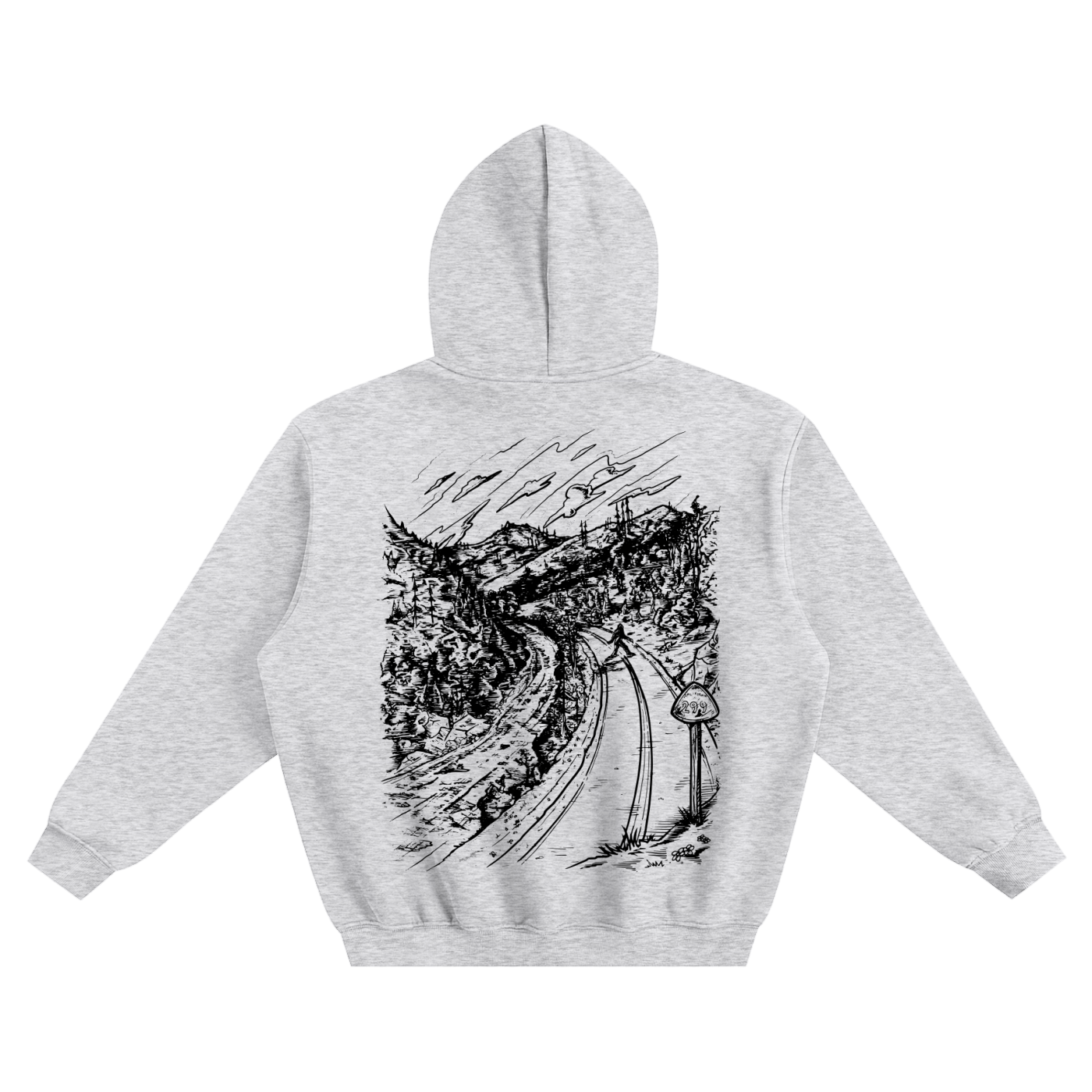 Highway 299 Bigfoot Fleeced Boxy Pullover Hoodie - CUSTOM ORDER