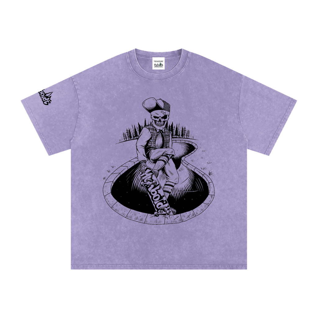 Skate Life Snow Washed Oversized Cotton T-Shirt-CUSTOM ORDER