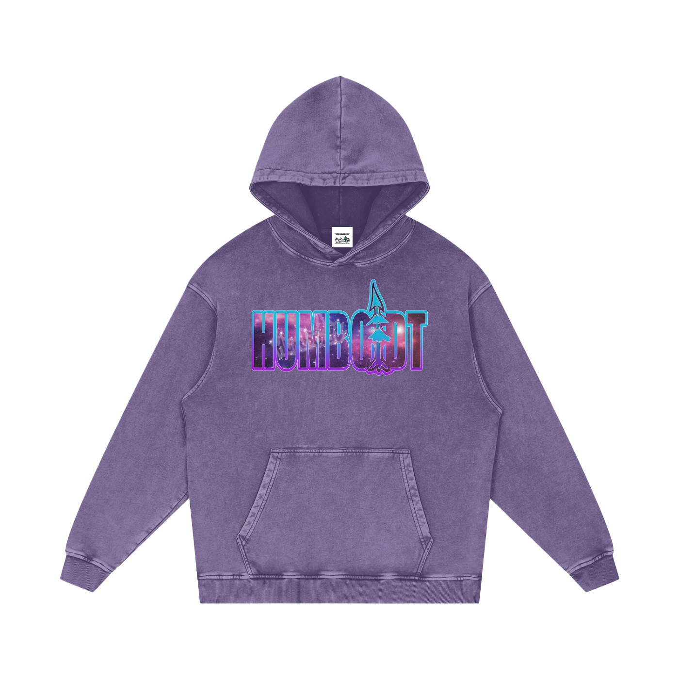 Spaced Out Snow Washed Loose Cotton Hoodie-CUSTOM ORDER