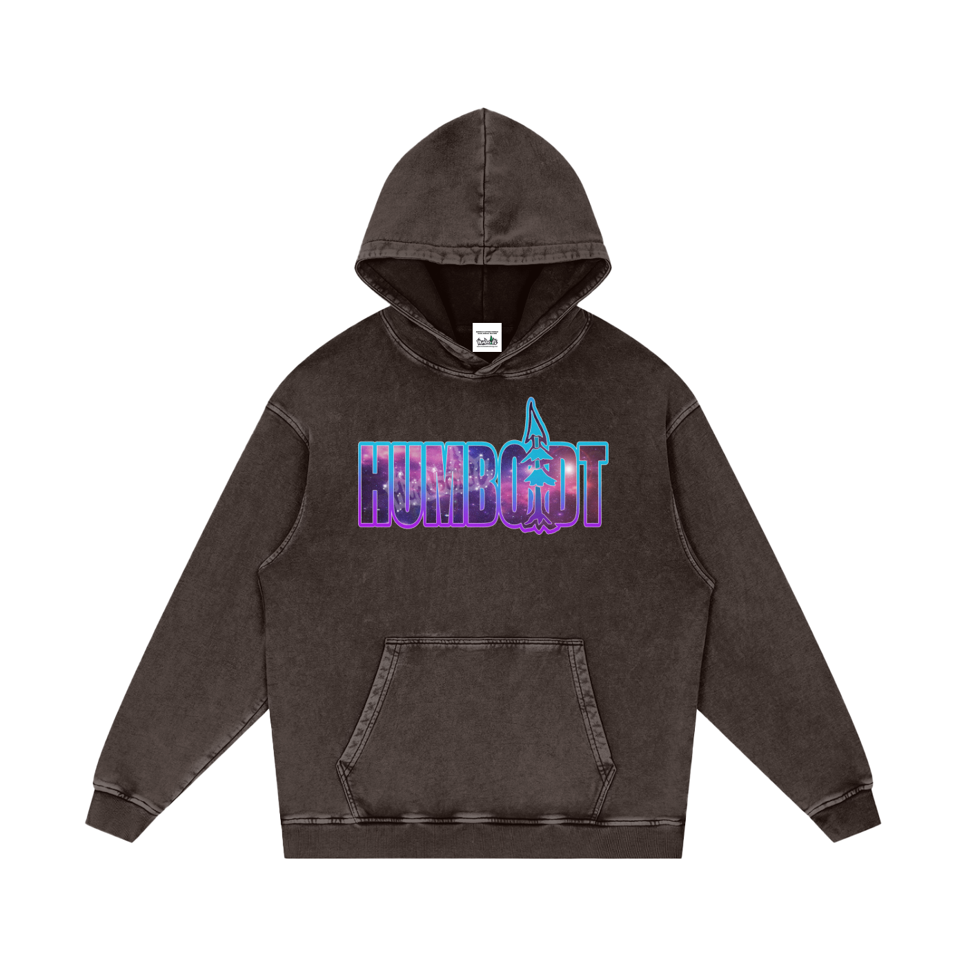 Spaced Out Snow Washed Loose Cotton Hoodie-CUSTOM ORDER