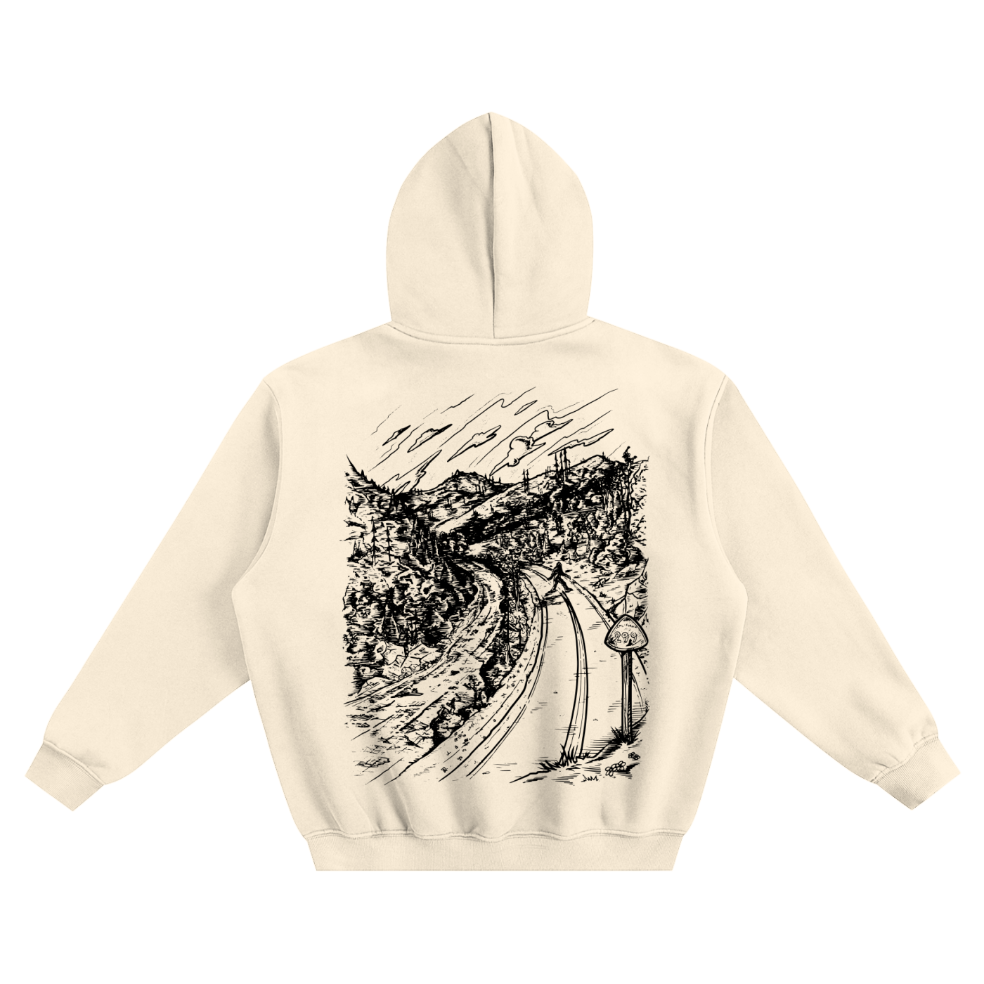 Highway 299 Bigfoot Fleeced Boxy Pullover Hoodie - CUSTOM ORDER