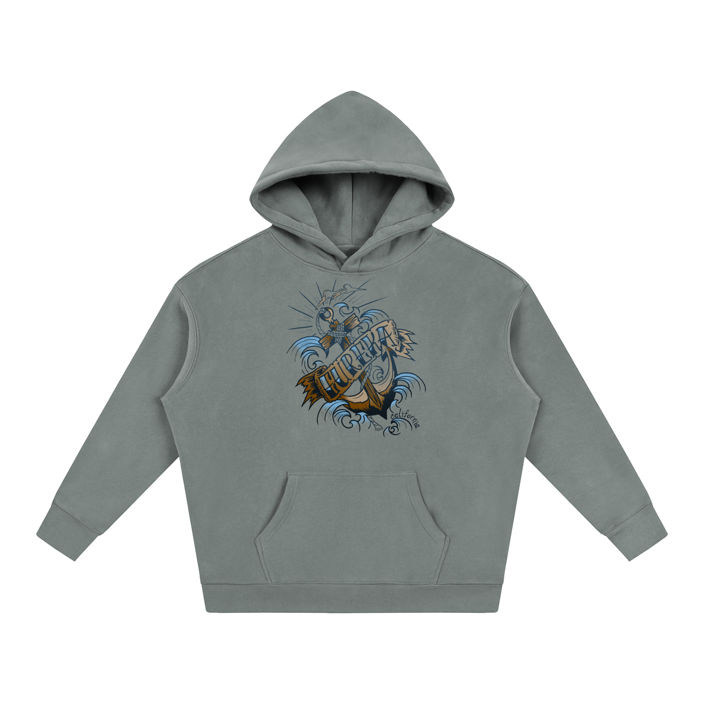 Eureka Anchor Oversize Fleeced Pullover Hoodie - CUSTOM ORDER