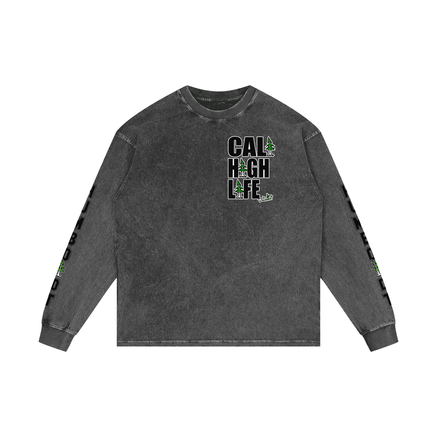 Cali High Life Acid Wash Oversize Long Sleeve TShirt - CUSTOM ORDER