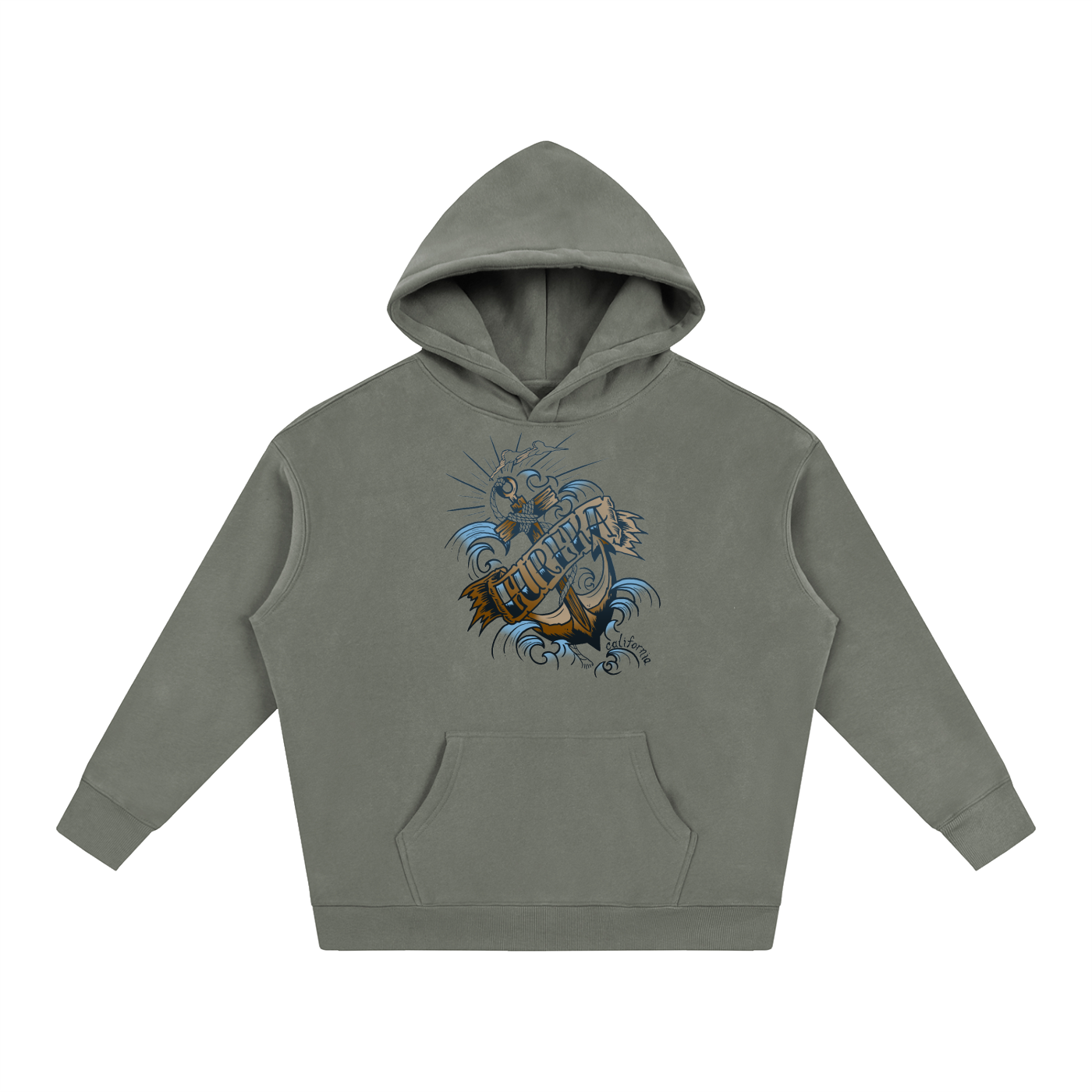 Eureka Anchor Oversize Fleeced Pullover Hoodie - CUSTOM ORDER