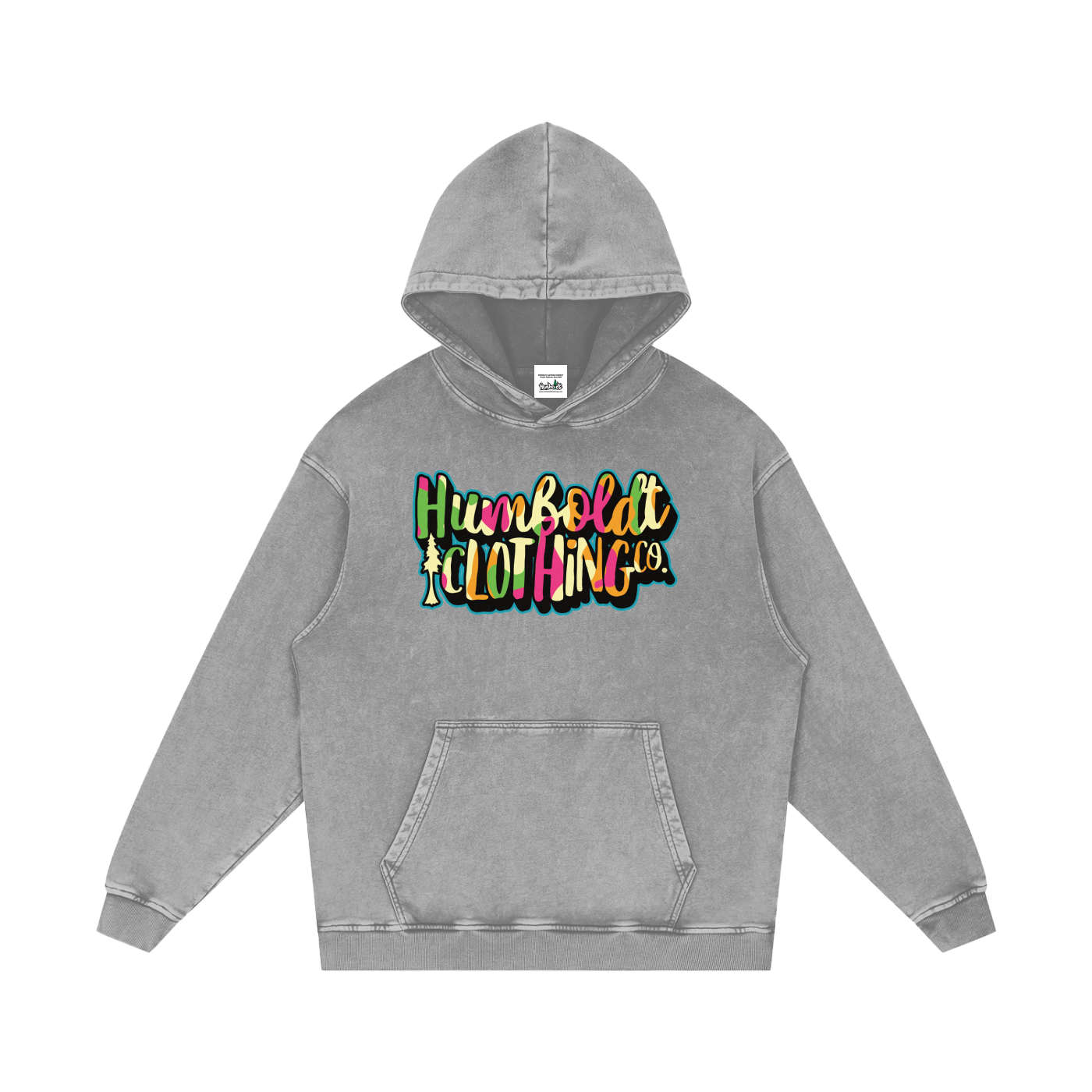 Chromatic Pop Snow Washed Loose Cotton Hoodie-CUSTOM ORDER