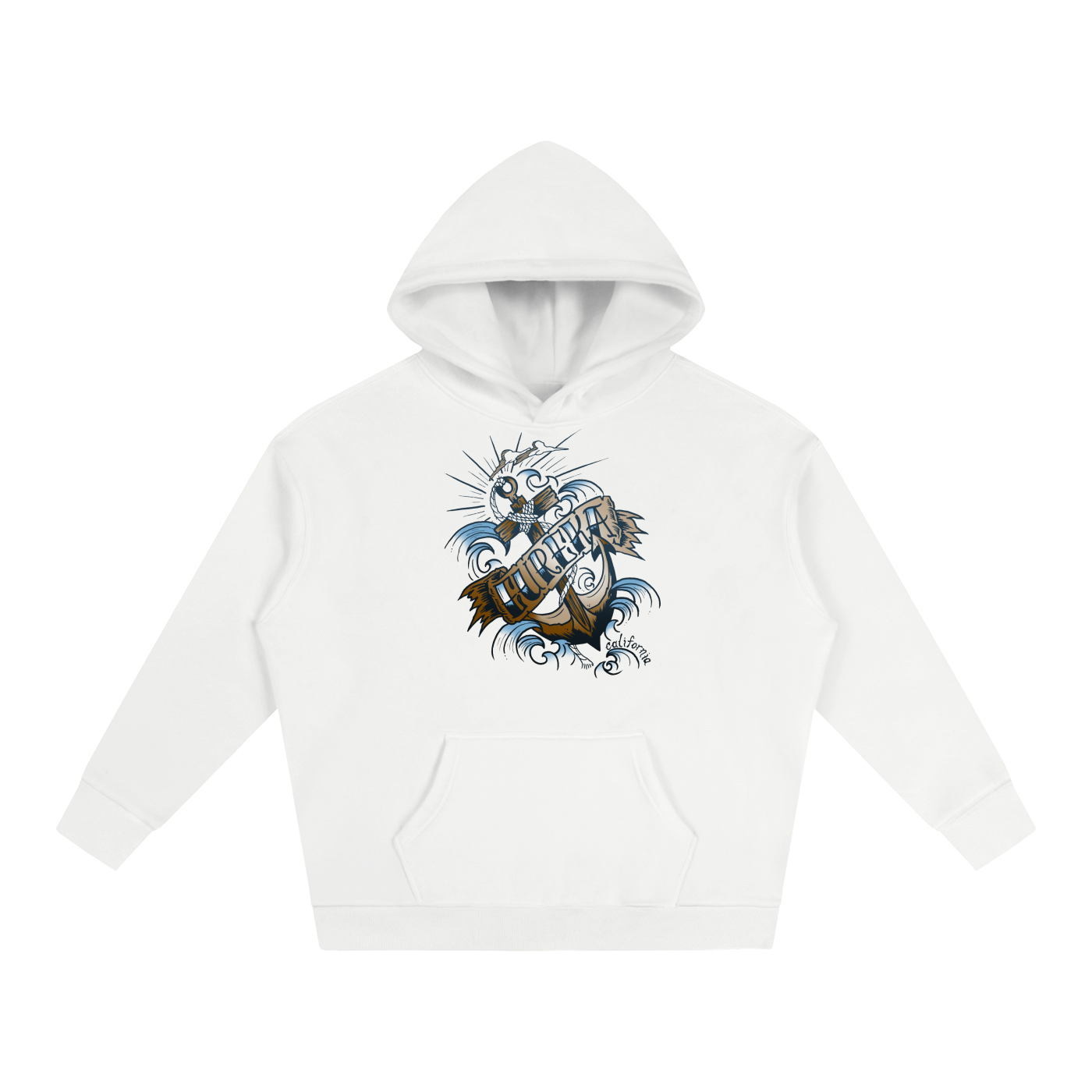 Eureka Anchor Oversize Fleeced Pullover Hoodie - CUSTOM ORDER