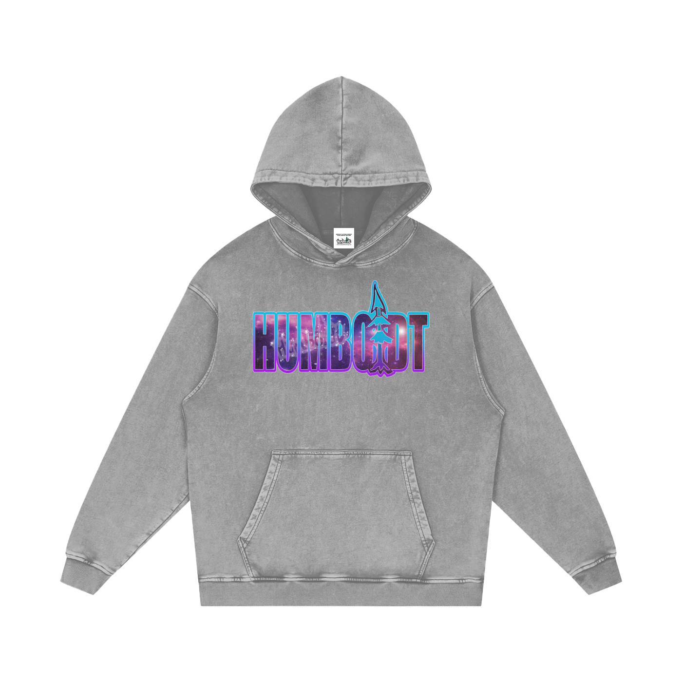 Spaced Out Snow Washed Loose Cotton Hoodie-CUSTOM ORDER