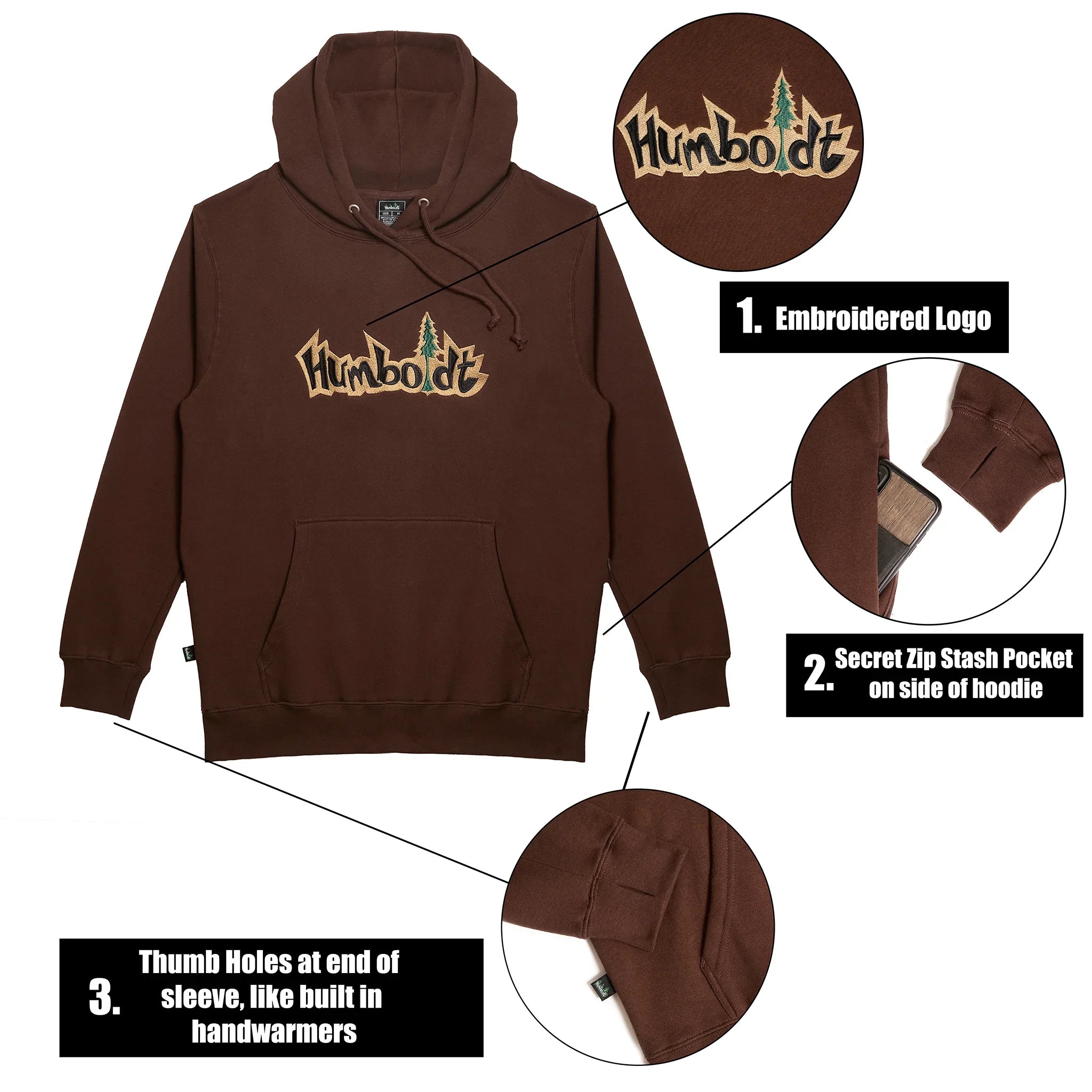 Big Treelogo EMB P/O BRN-TAN-FOR Pullover Hoodie