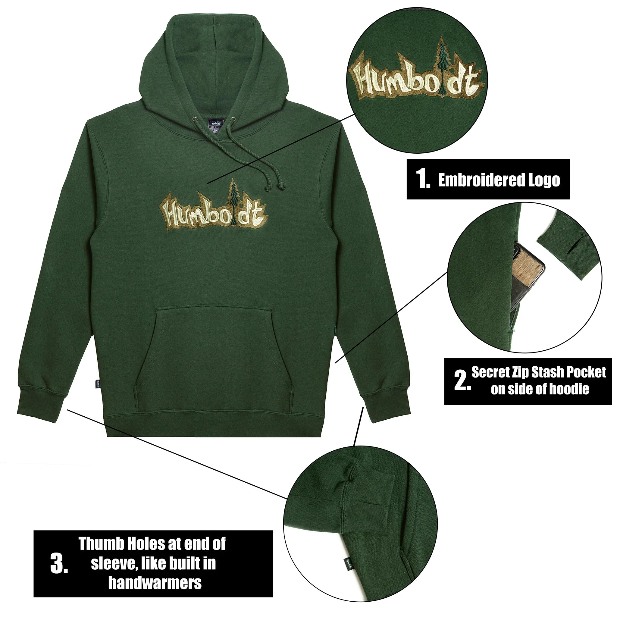 Big Treelogo EMB P/O HUN-BRN-FOR Pullover Hoodie