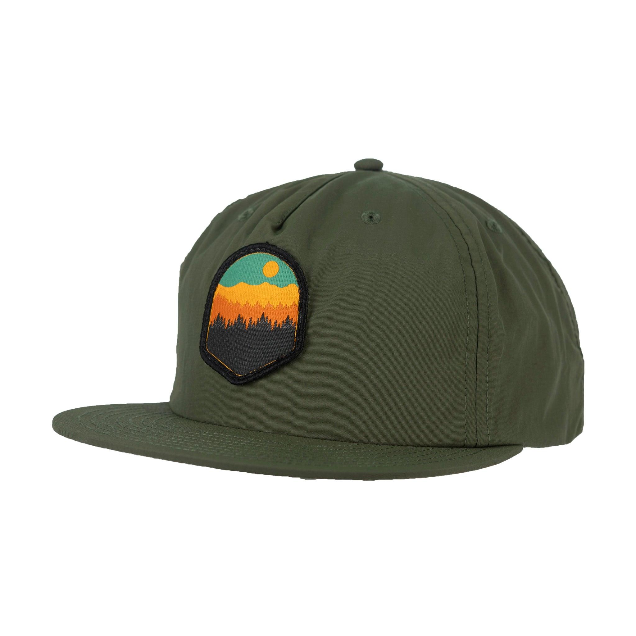 FB MOUNTAIN SCENE SURF SNAP HAT ARMY