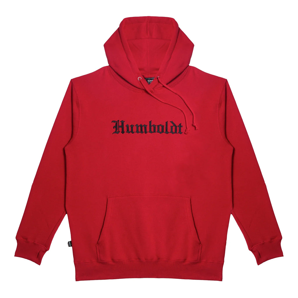 Old English EMB P/O RED-BLK Pullover Hoodie