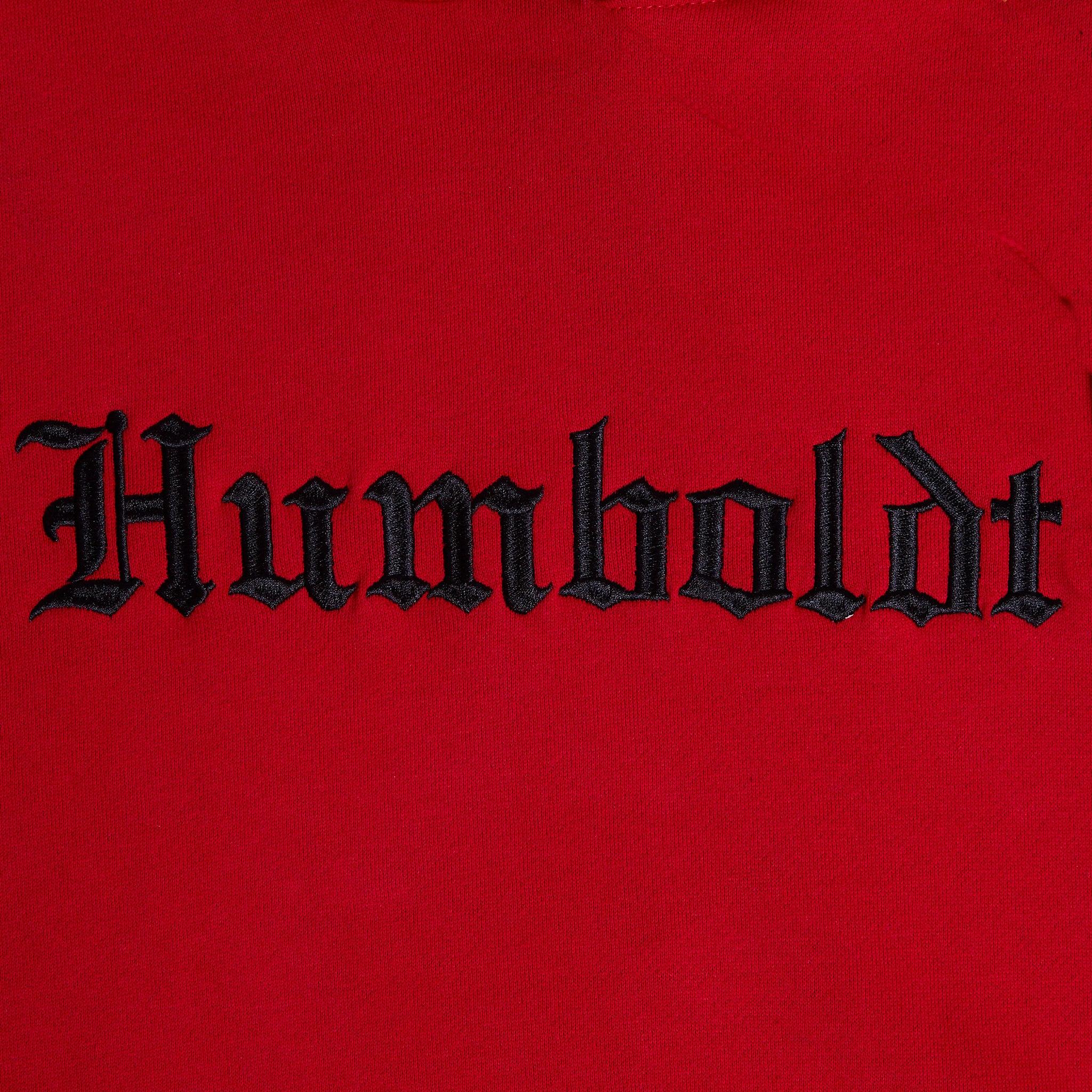 Old English EMB P/O RED-BLK Pullover Hoodie