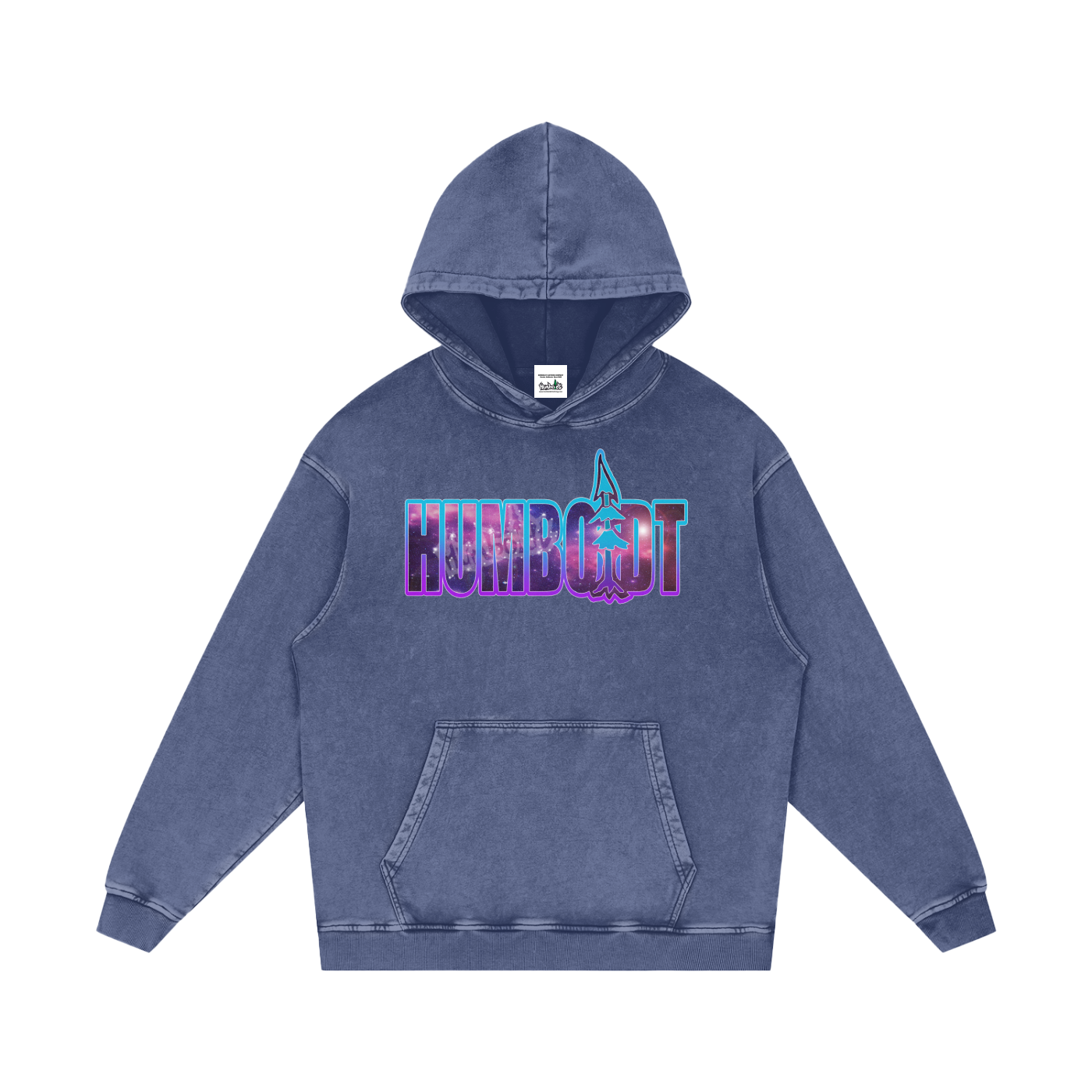 Spaced Out Snow Washed Loose Cotton Hoodie-CUSTOM ORDER