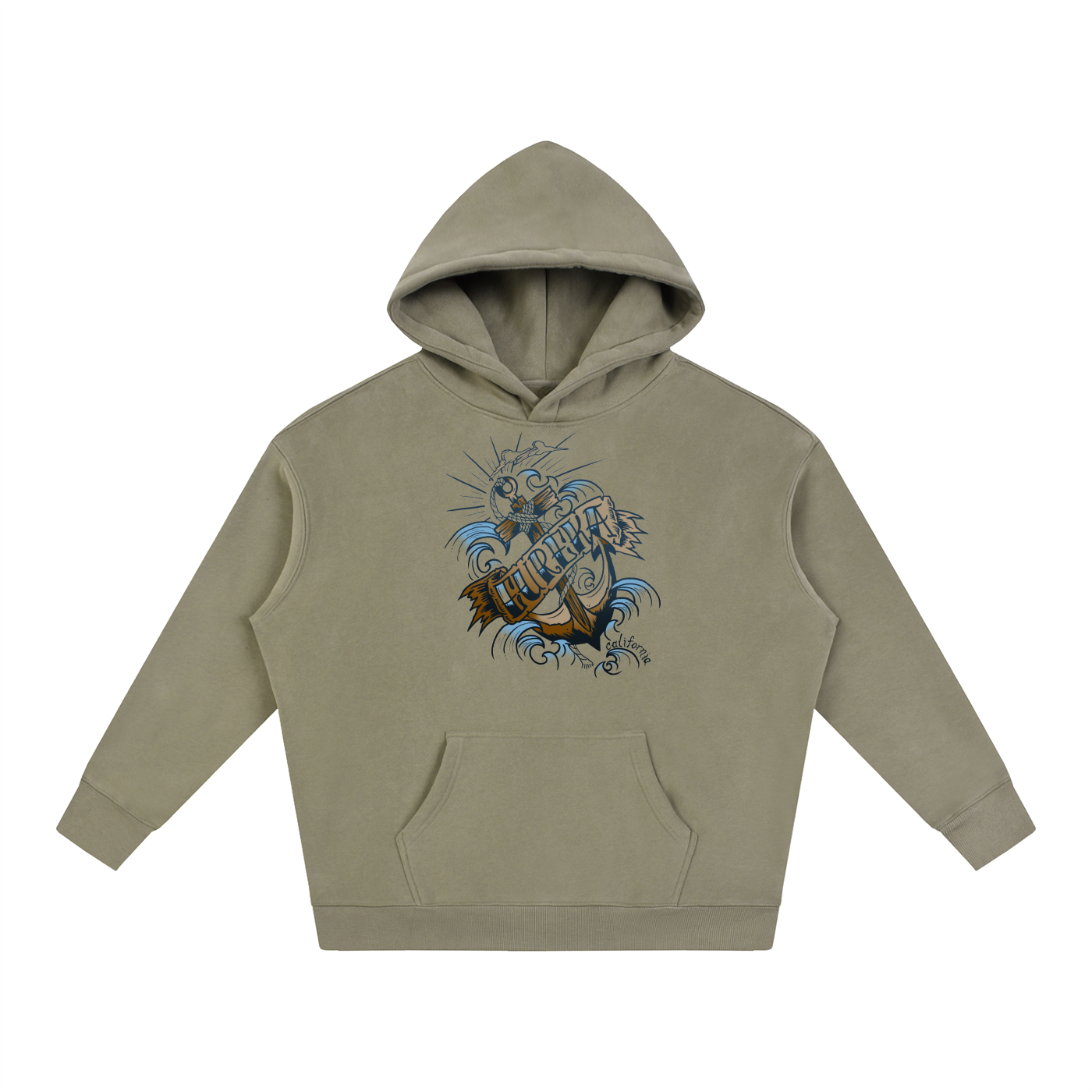 Eureka Anchor Oversize Fleeced Pullover Hoodie - CUSTOM ORDER