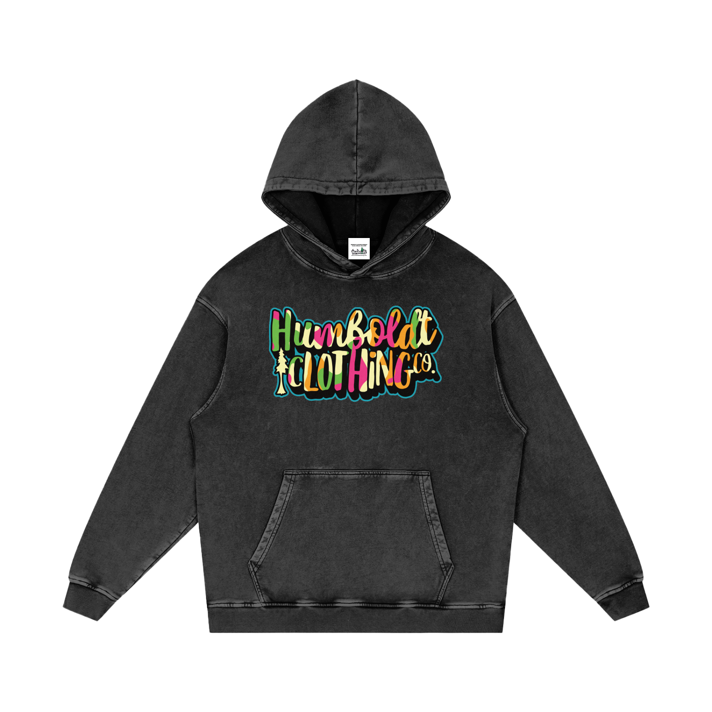 Chromatic Pop Snow Washed Loose Cotton Hoodie-CUSTOM ORDER