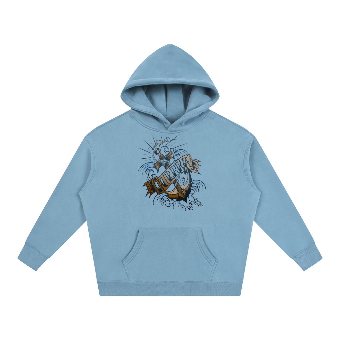 Eureka Anchor Oversize Fleeced Pullover Hoodie - CUSTOM ORDER