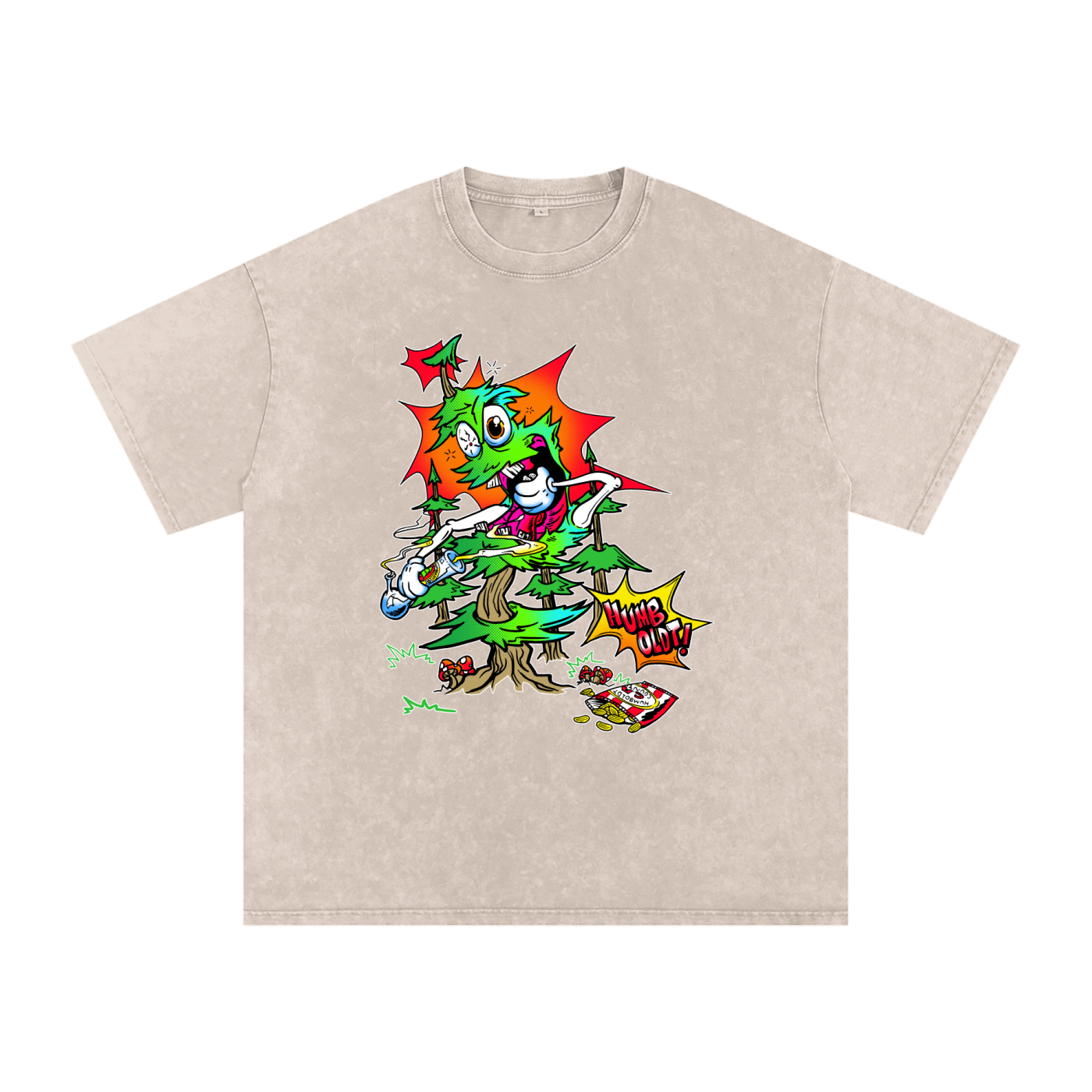 Woody Red Eyes Snow Washed Oversized Cotton TShirt - CUSTOM ORDER