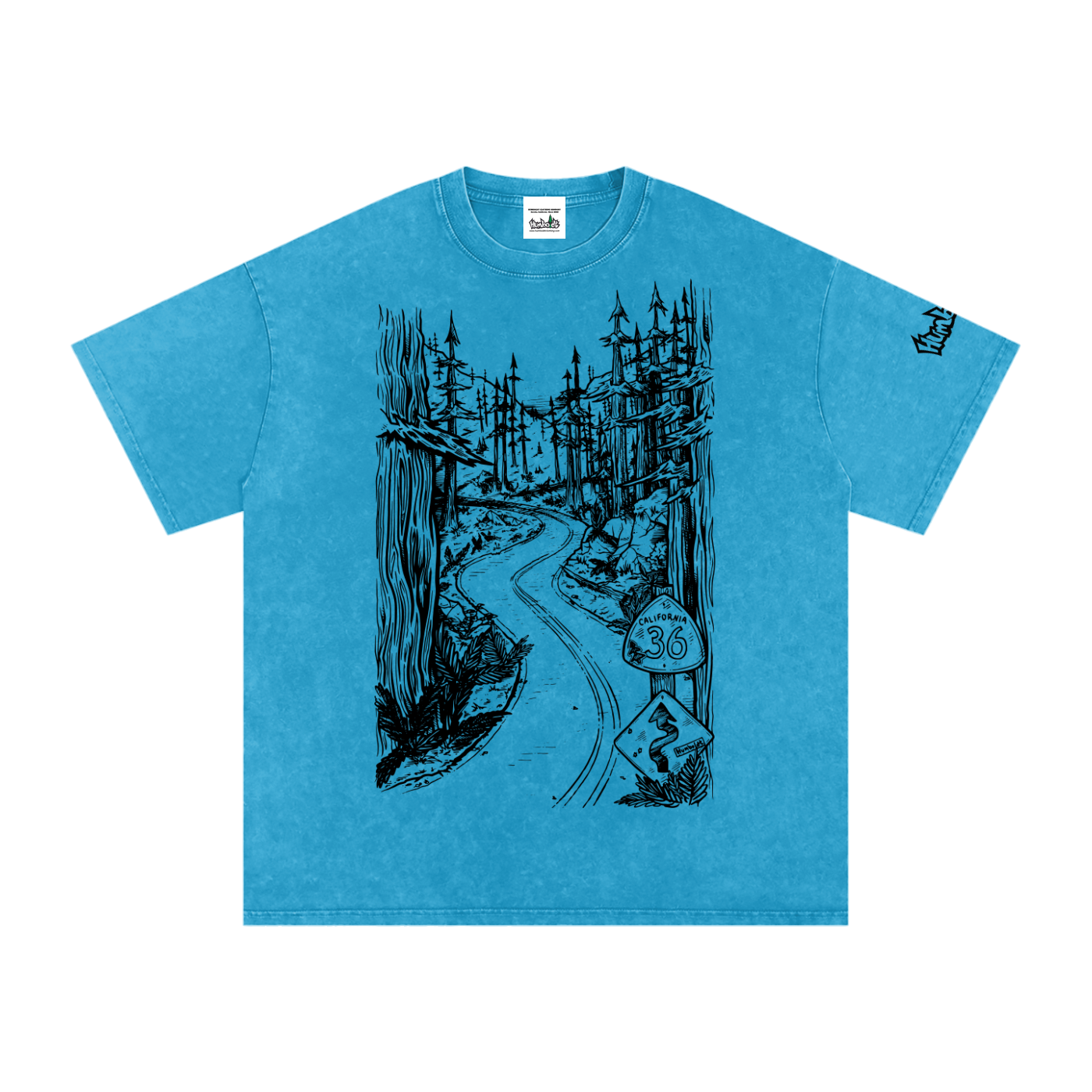 Highway 36 Snow Washed Oversized Cotton TShirt Black Ink Colorway - CUSTOM ORDER