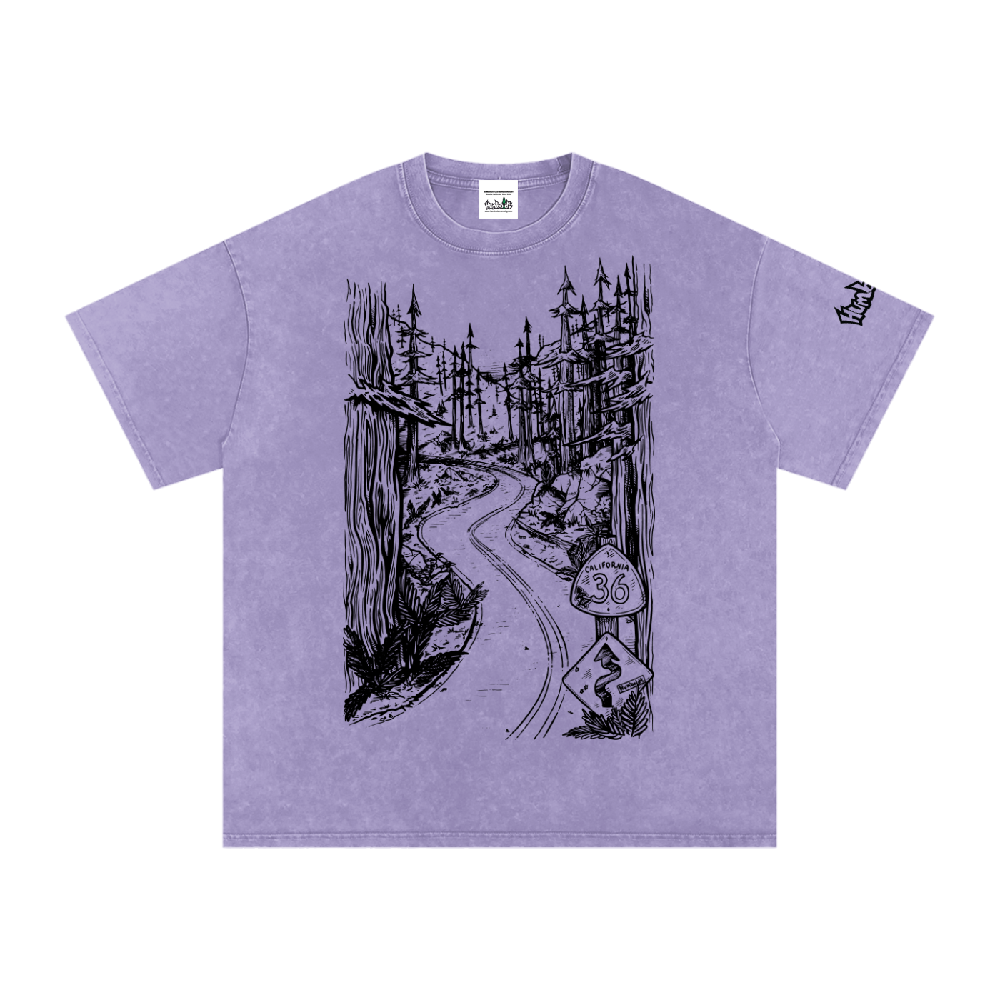 Highway 36 Snow Washed Oversized Cotton TShirt Black Ink Colorway - CUSTOM ORDER