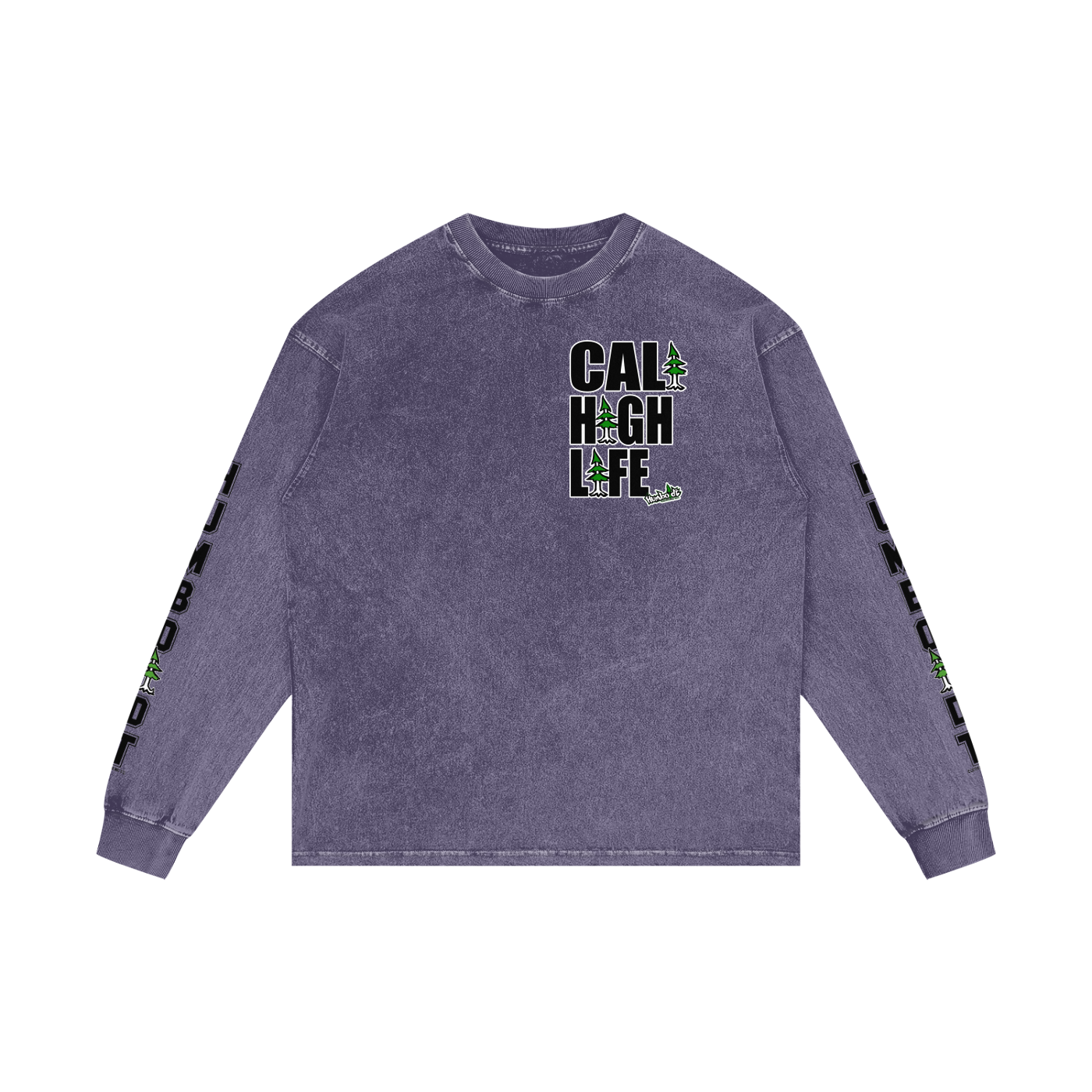 Cali High Life Acid Wash Oversize Long Sleeve TShirt - CUSTOM ORDER