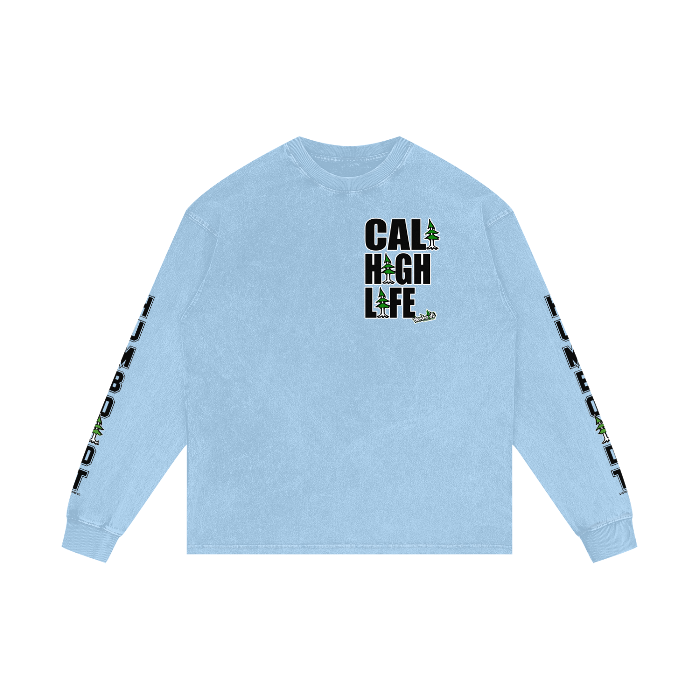 Cali High Life Acid Wash Oversize Long Sleeve TShirt - CUSTOM ORDER
