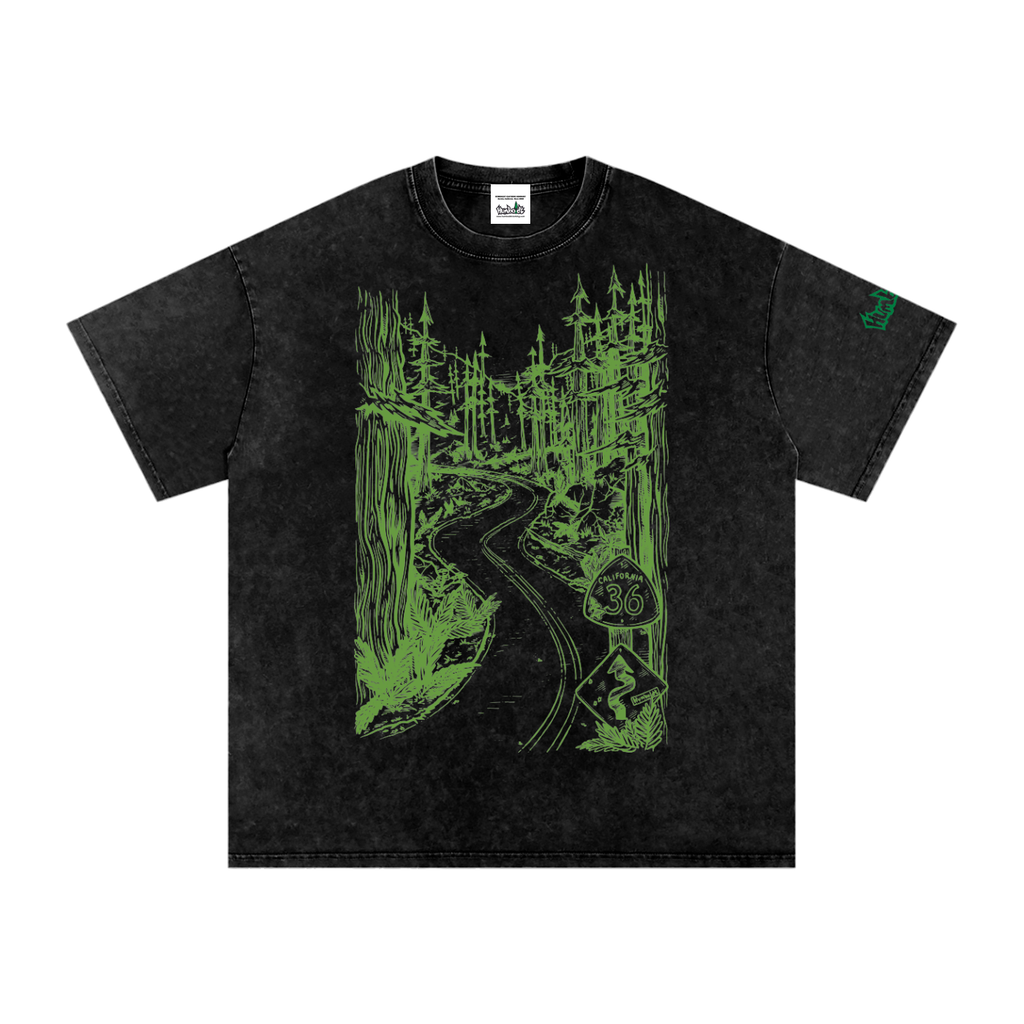 Highway 36 Snow Washed Oversized Cotton TShirt Nightvision Colorway - CUSTOM ORDER