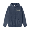 Mountain Scene Snow Washed Zipper Fleece Hoodie