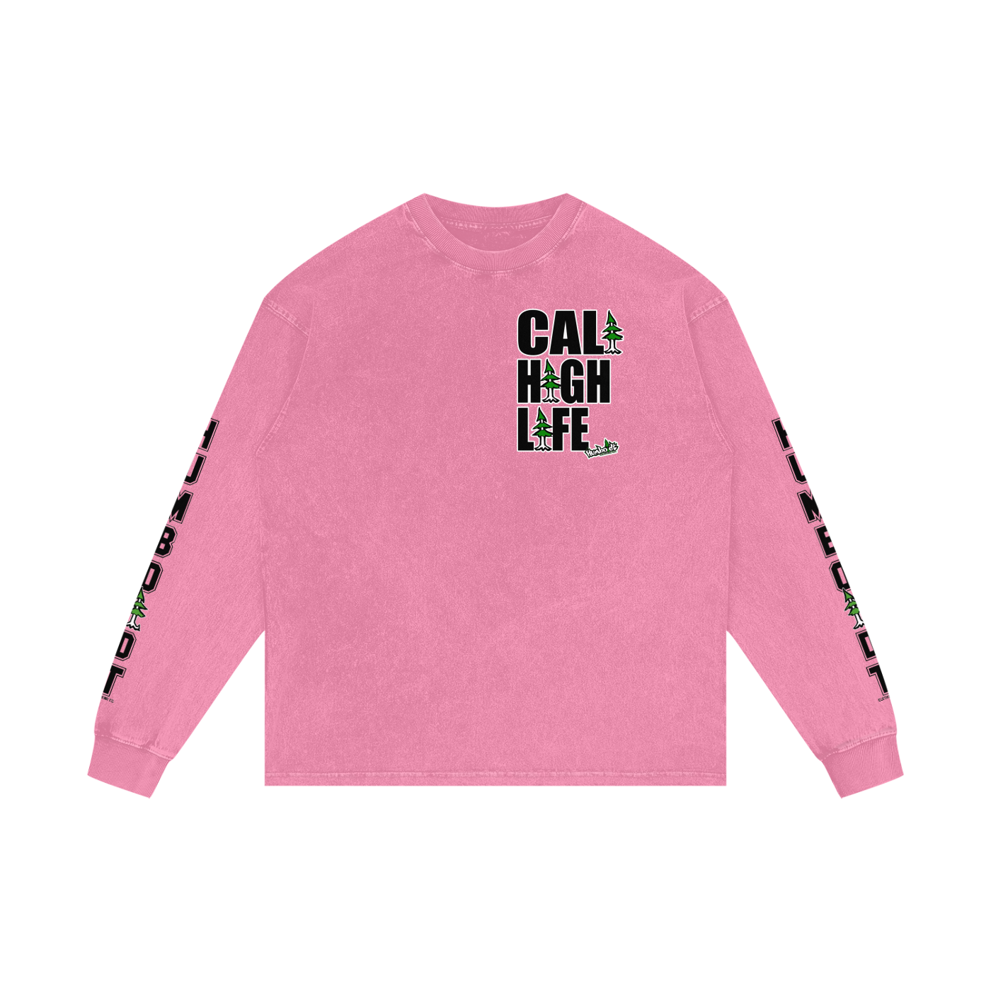 Cali High Life Acid Wash Oversize Long Sleeve TShirt - CUSTOM ORDER
