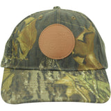 Curved Bill Camo Leather Patch Strap Hat Mos Breakup