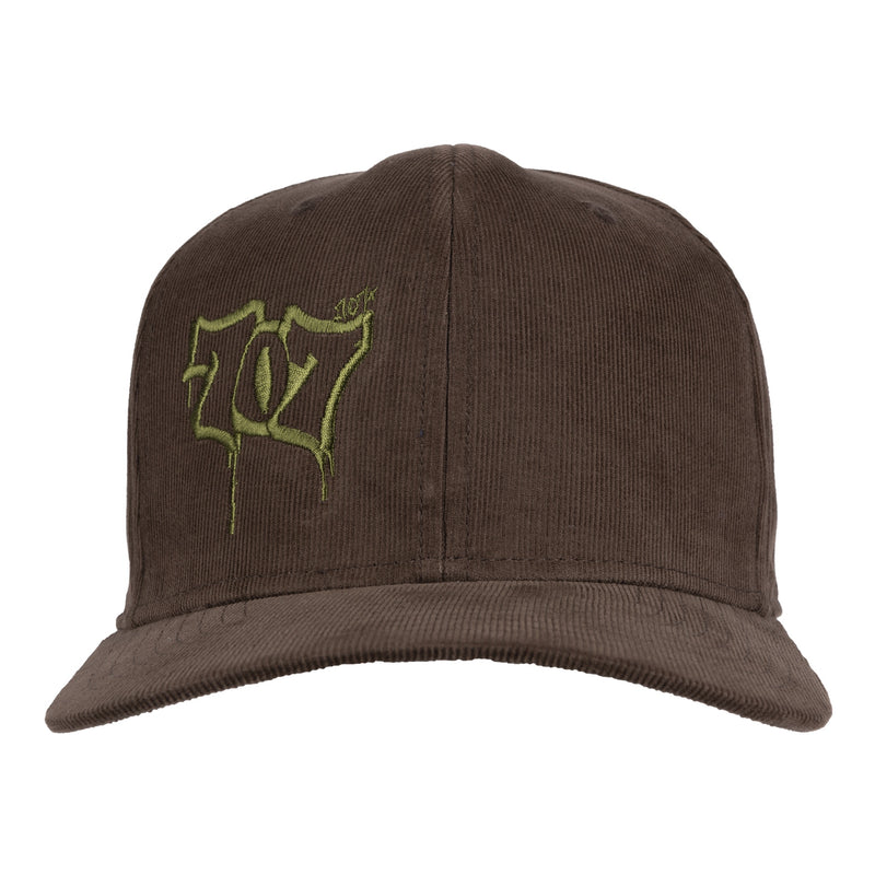 Curved Bill 707 Corduroy Ace Snap Hat Coffee