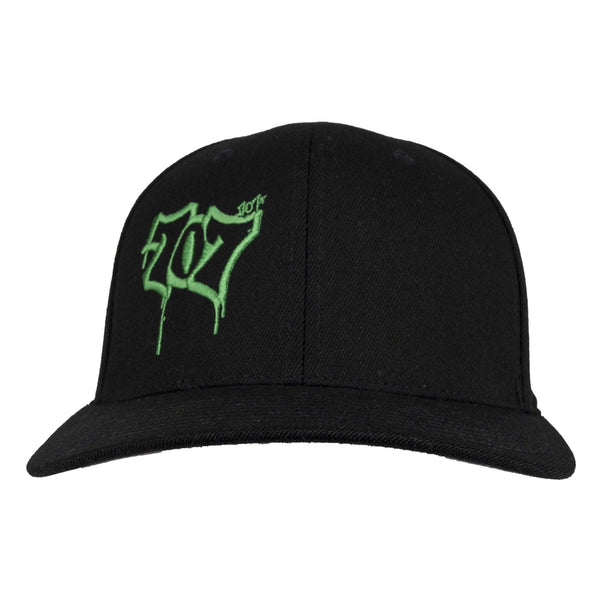 Curved Bill 707 Wool Flex Hat Black-Kelly