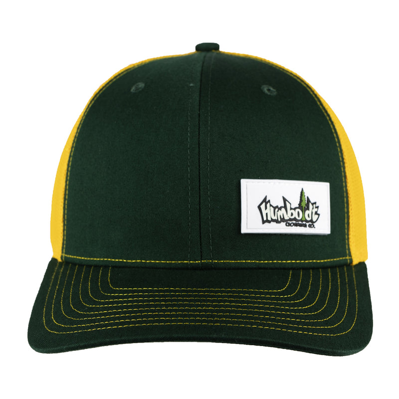 Curved Bill PVC Label Richardson 112 Snap Hat Dark Green/Gold