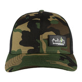 Curved Bill PVC Label Richardson 112 Snap Hat Green Camo/Black